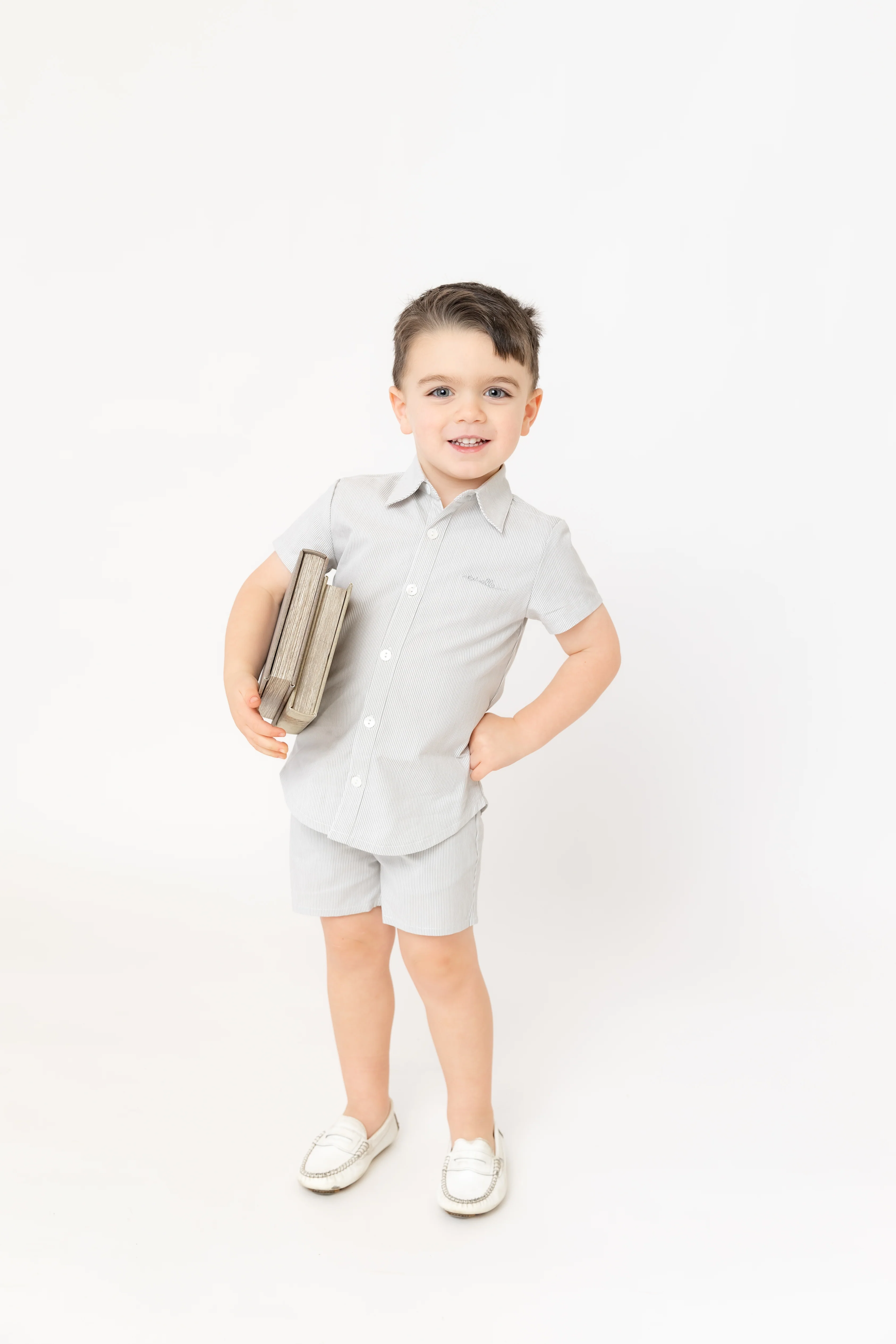 Nounelle Striped Boy Shorts Sage - Image 4