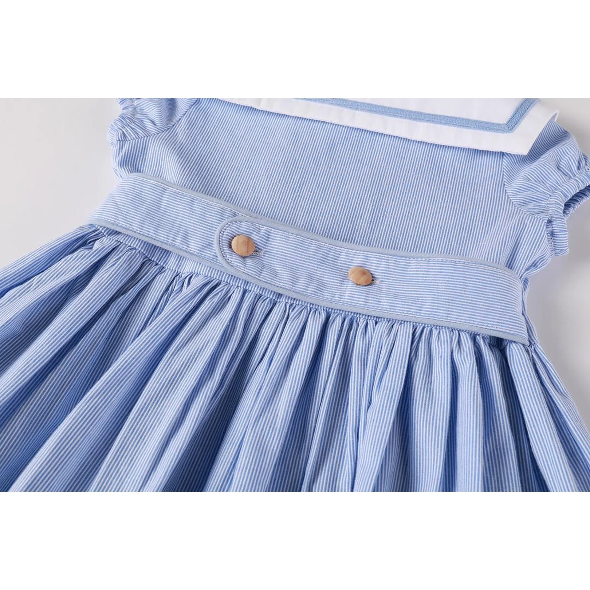 Nounelle Striped Double Breasted Dress- Short Sleeves - Image 3