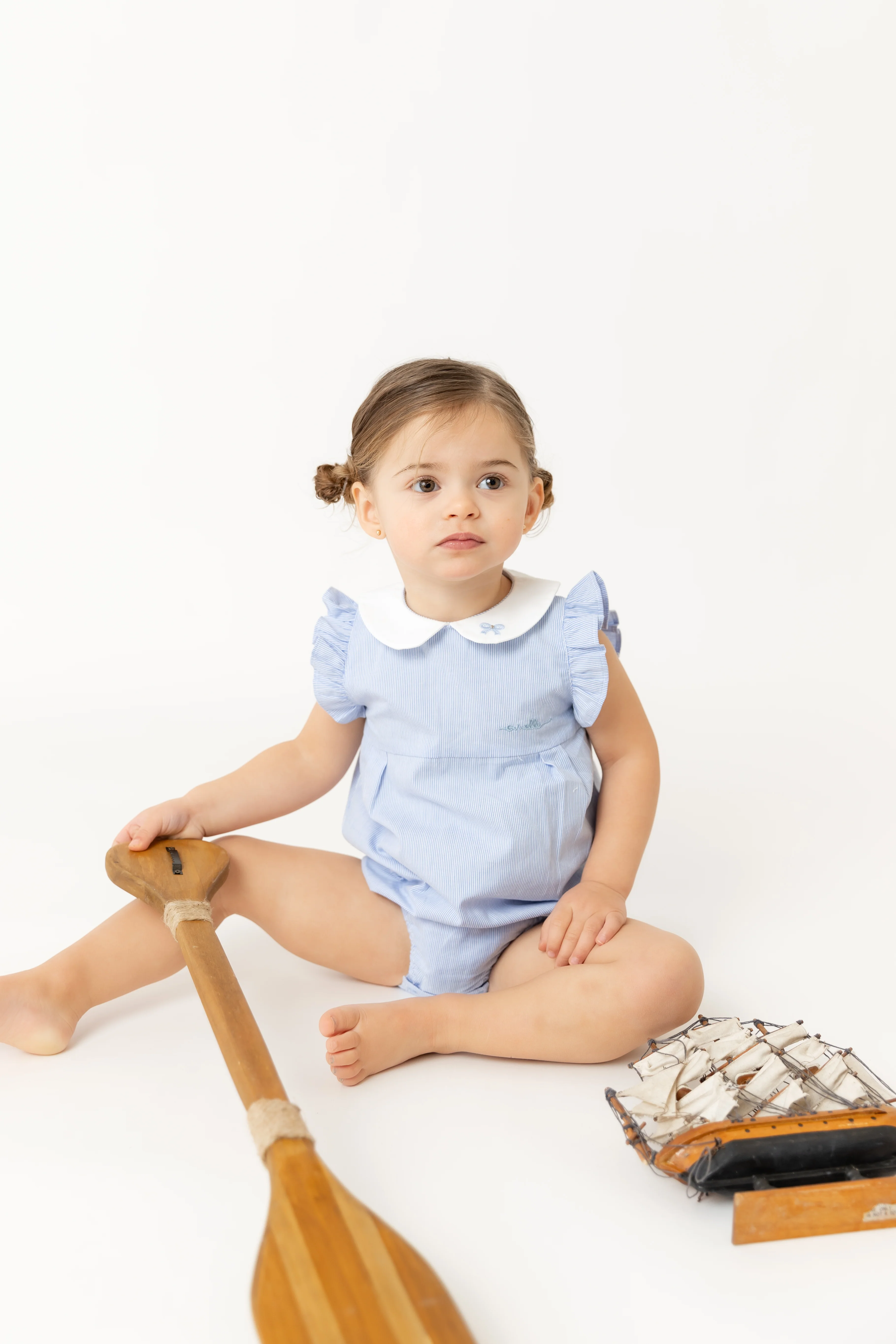 Nounelle Striped Girl Romper - Image 4
