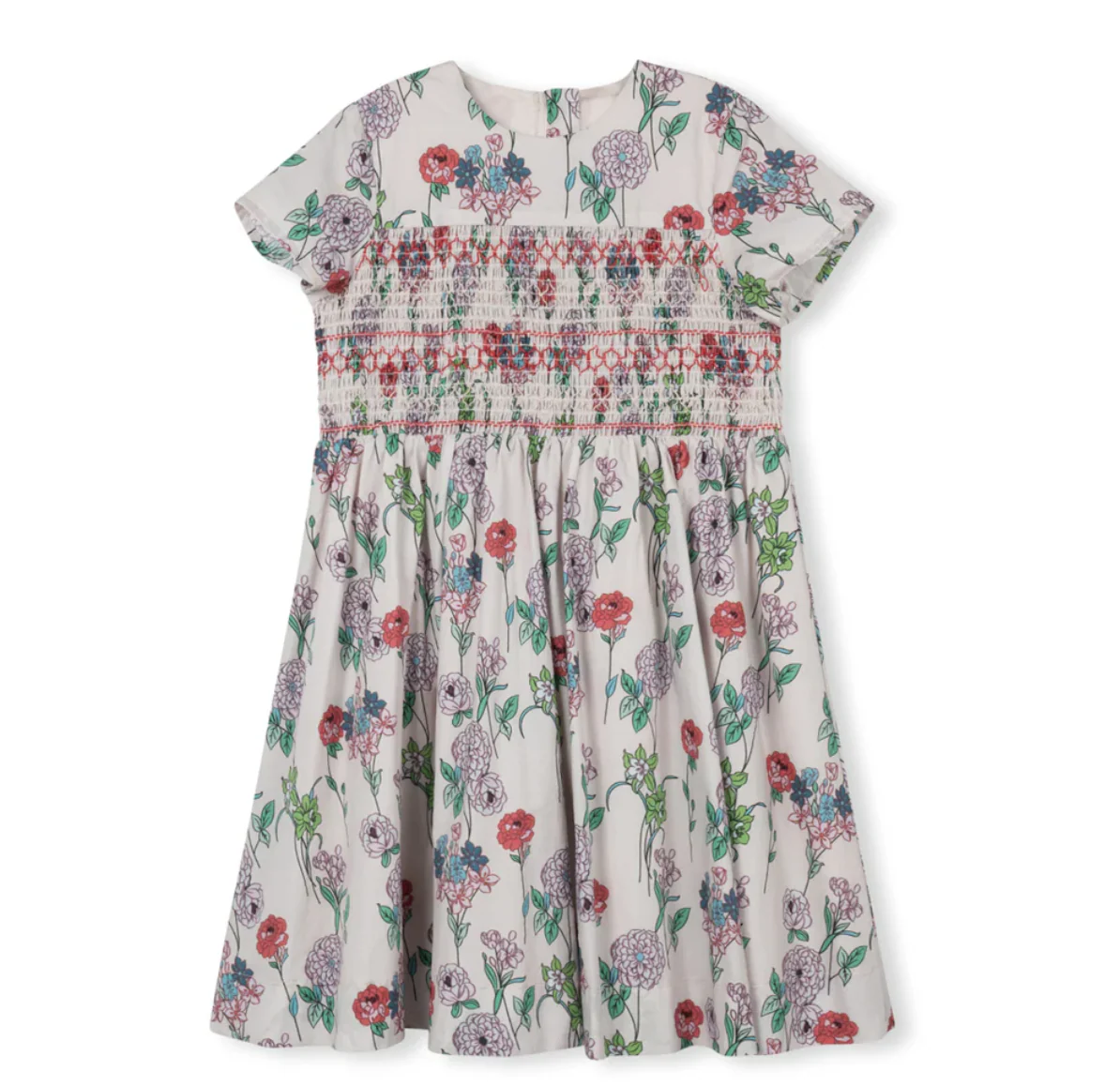 One Child Floral Ezzie Floral Printed Smocking Dress