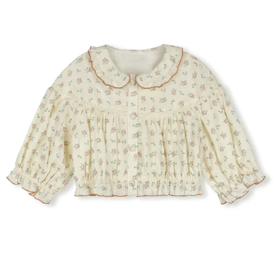 One Child Floral Vince Printed Linen Blouse