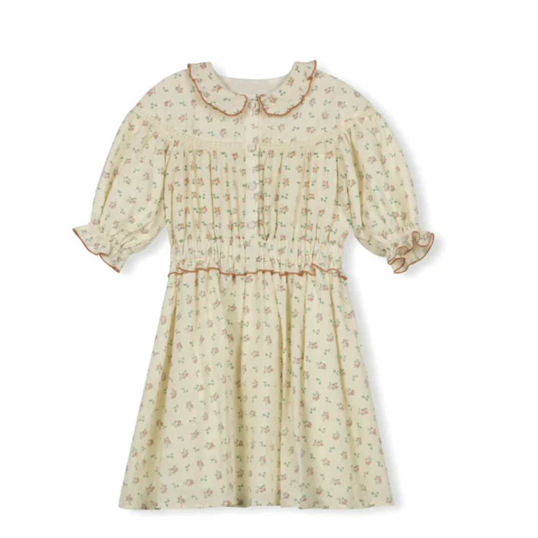 One Child Floral Vince Printed Linen Dress