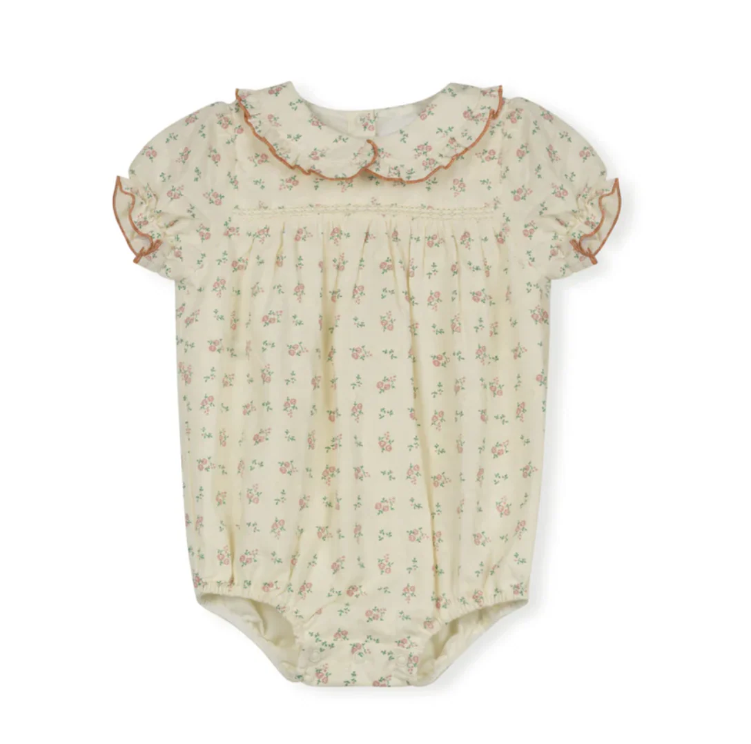 One Child Floral Vince Printed Linen Romper