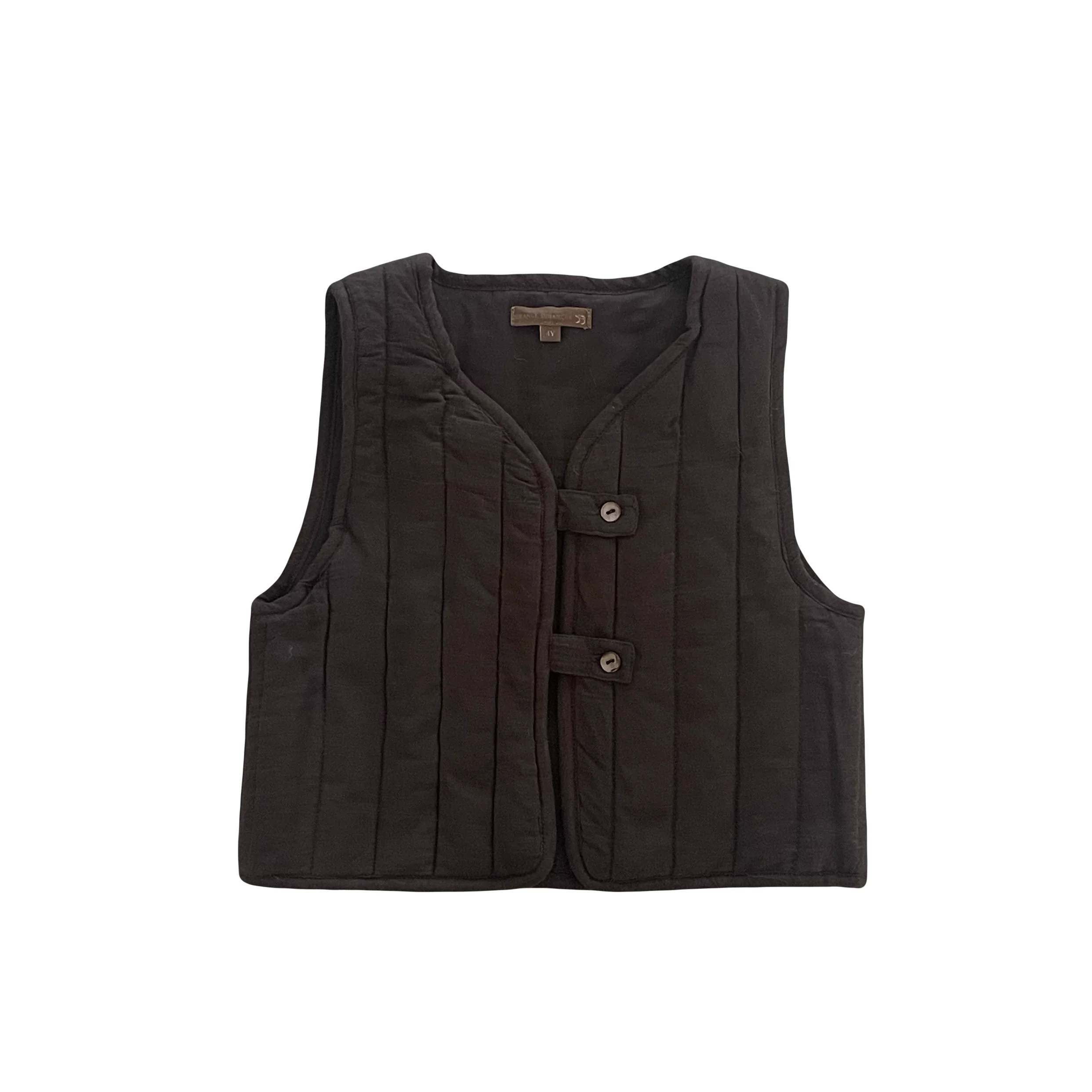 Orange Dimanche Brown Quilted Vest