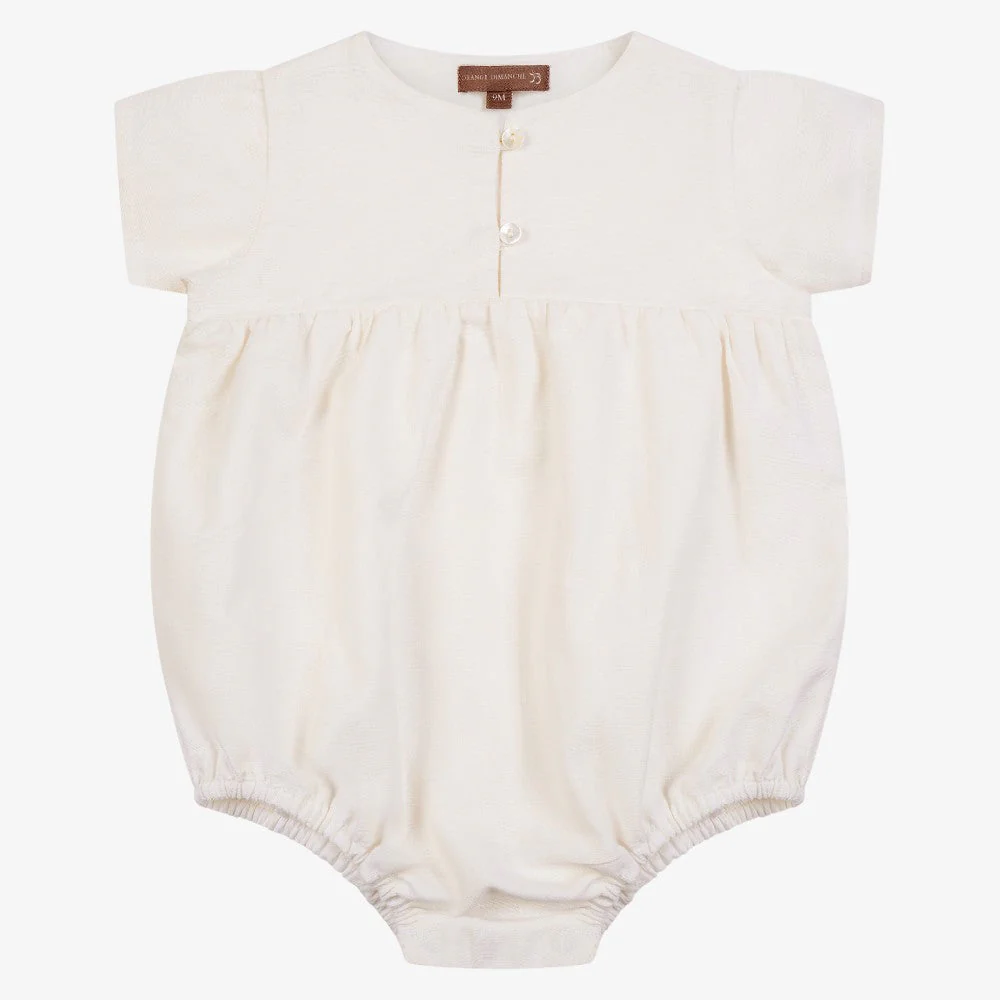 Orange Dimanche Off White Linen Boy Romper