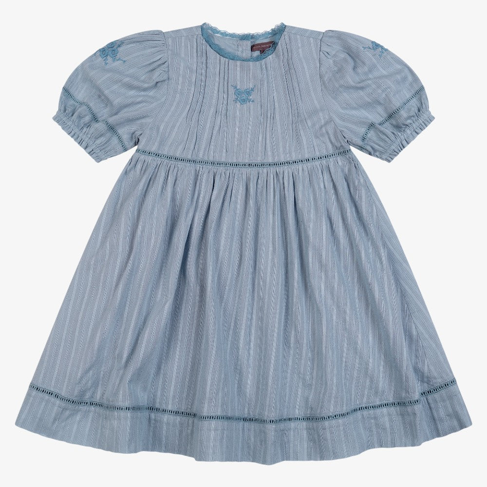 Orange Dimanche Sky Blue Textured Cotton Dress