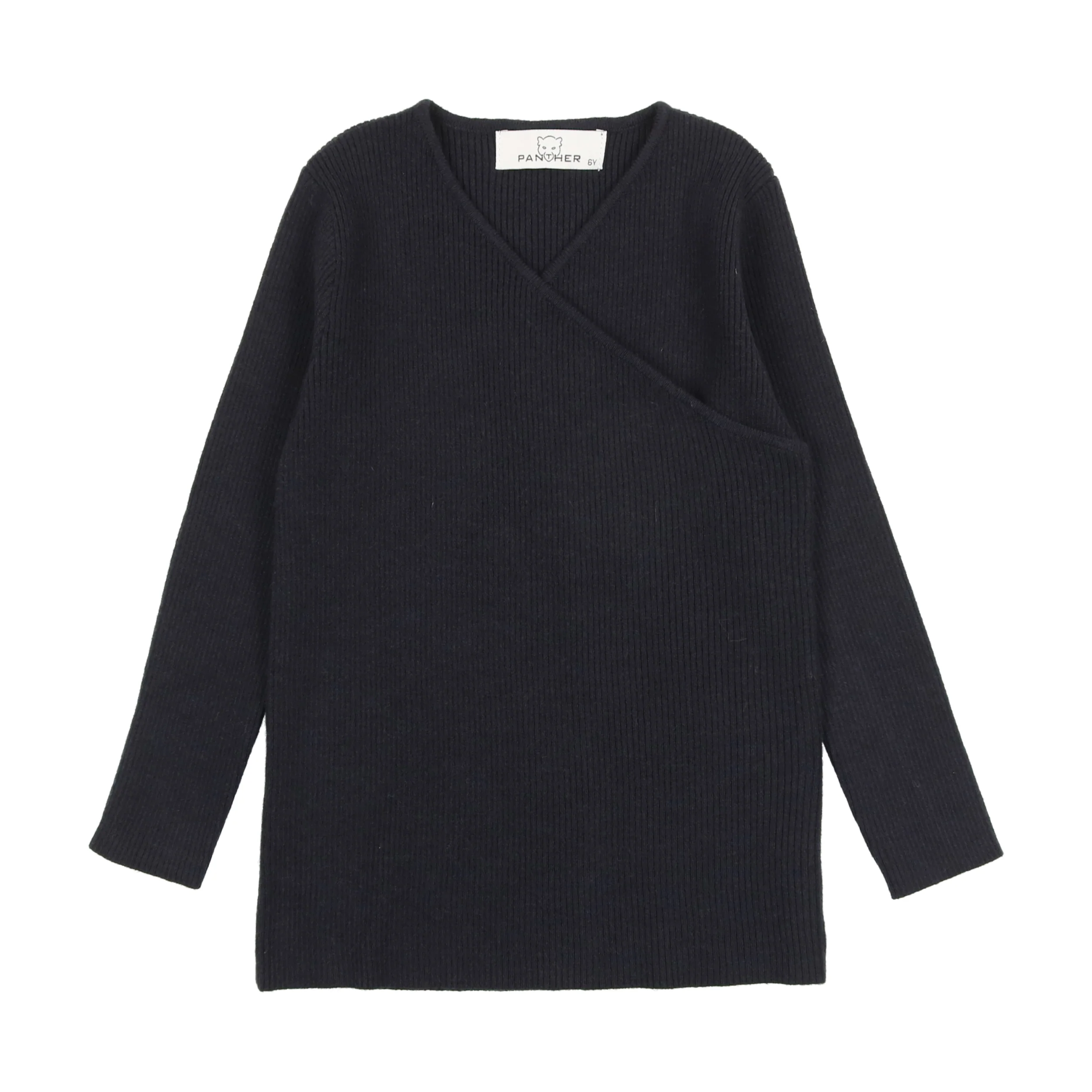 Panther Dark Navy Knit Wrap Top