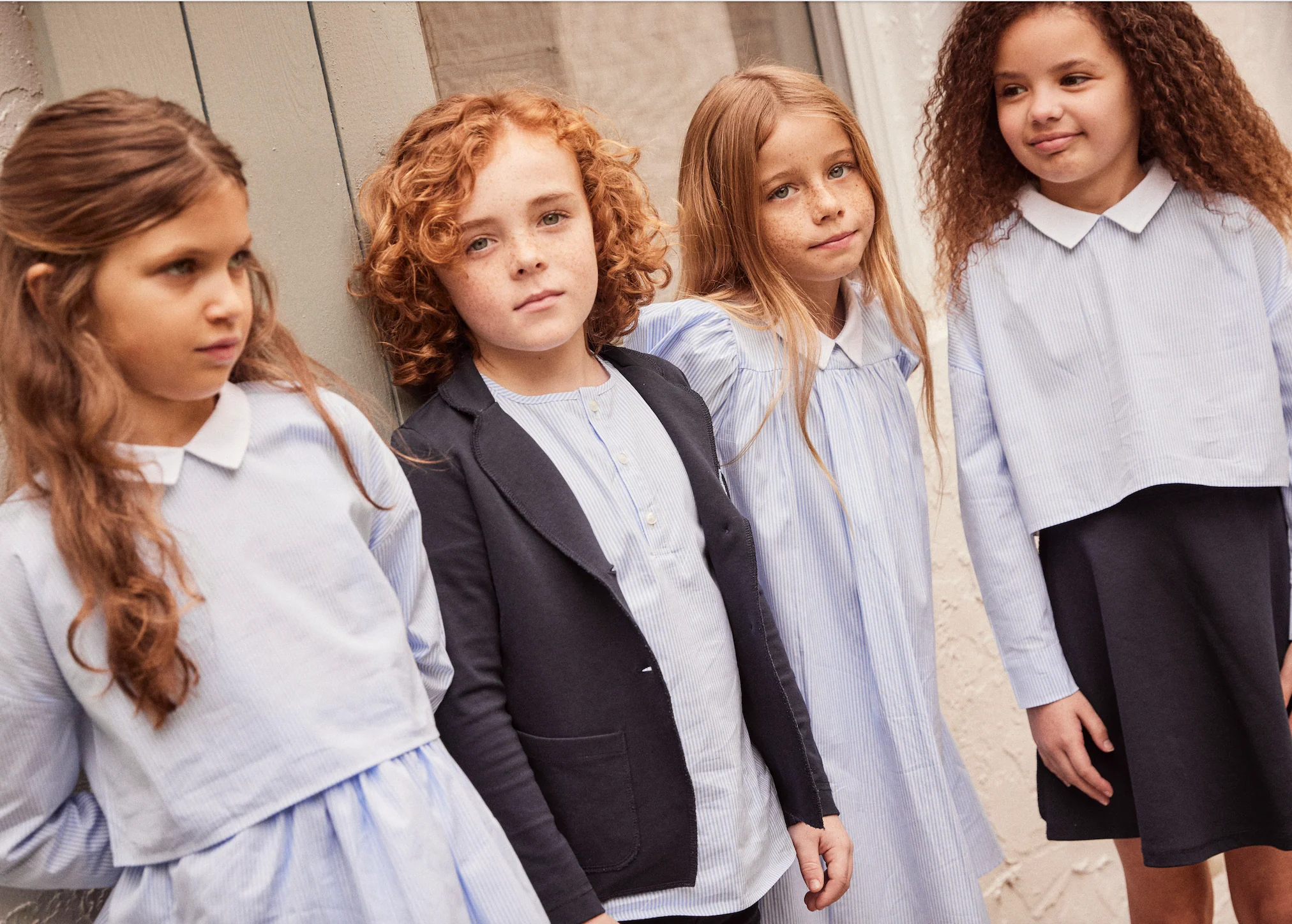 Little Parni Blue Stripe Girl's Shirt (K402) - Image 2