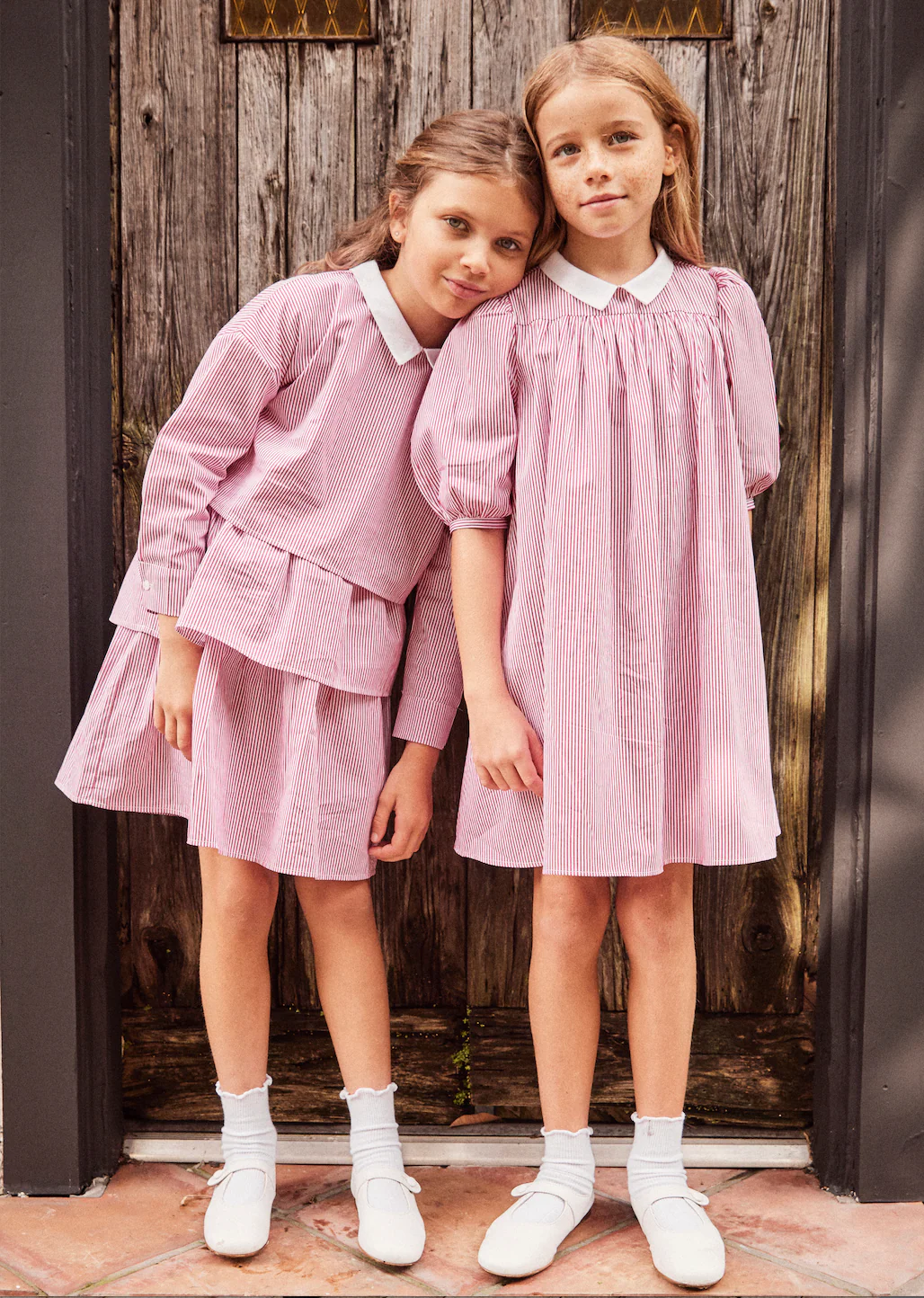 Little Parni Red Stripe Girl's Shirt  (K402) - Image 3