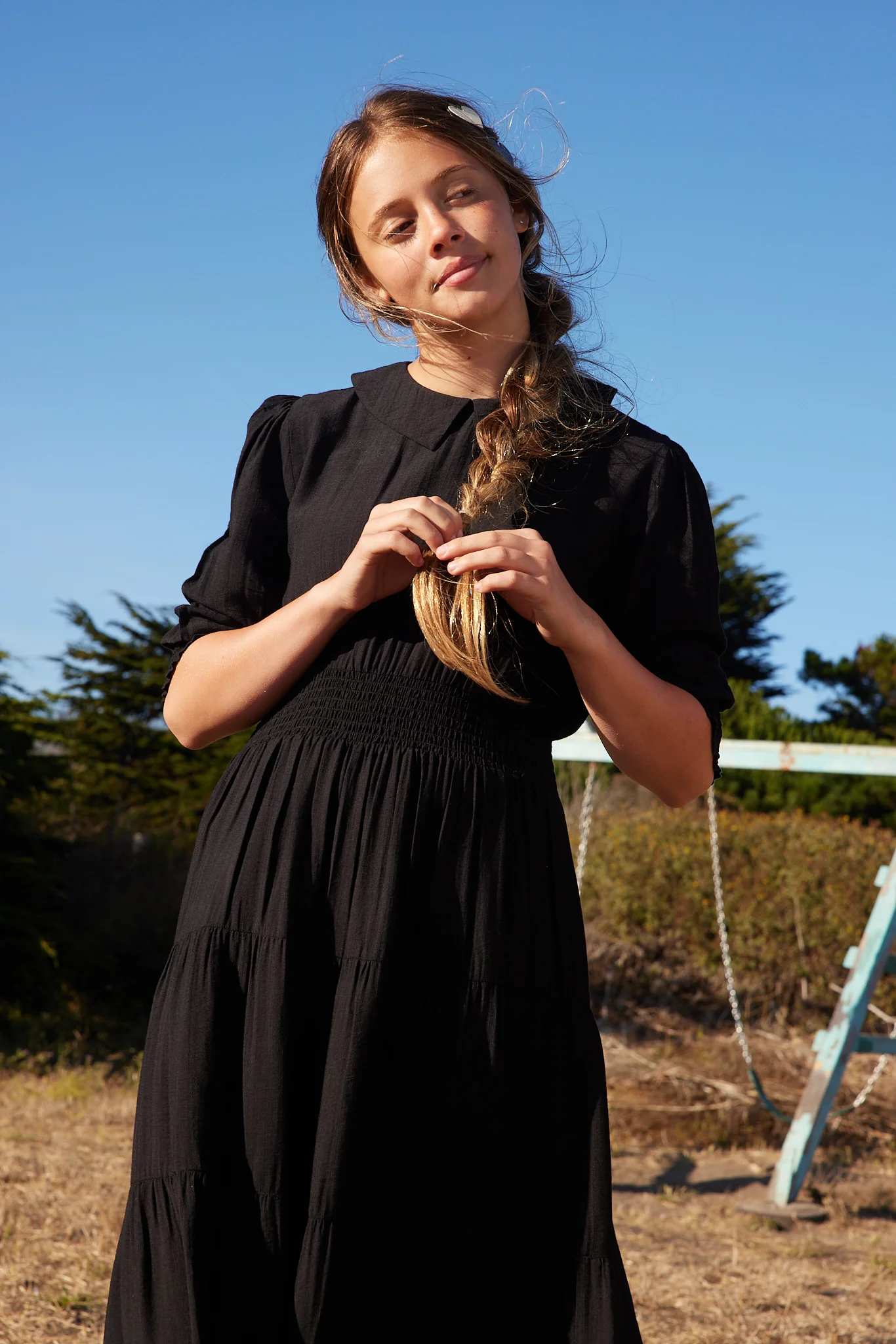 Pashmini Black Riley Smocked Waist Maxi - Image 3