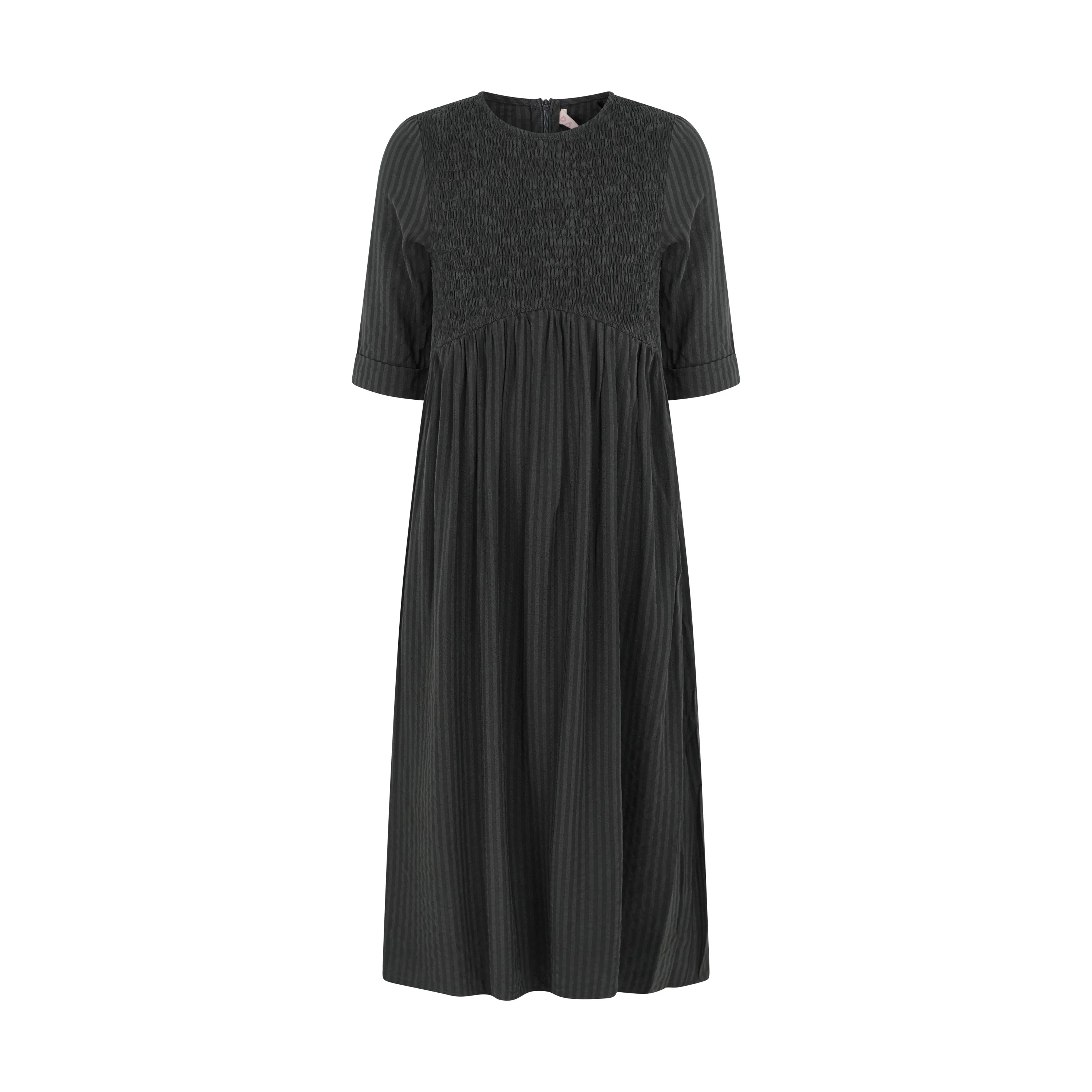 Pashmini Black Sophia Smocked Maxi