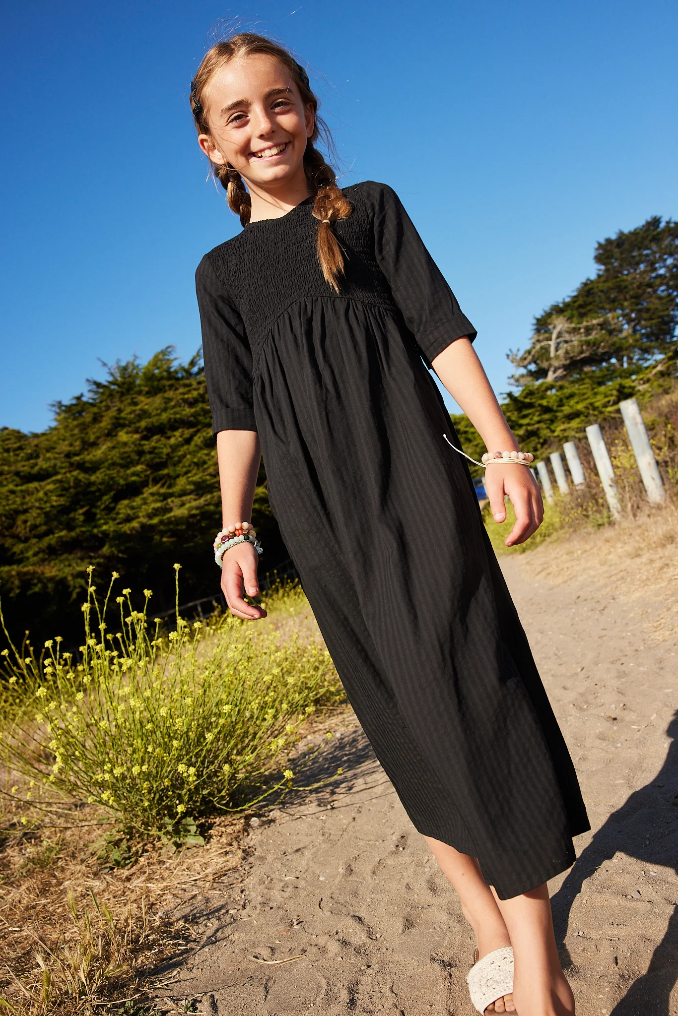 Pashmini Black Sophia Smocked Maxi - Image 2