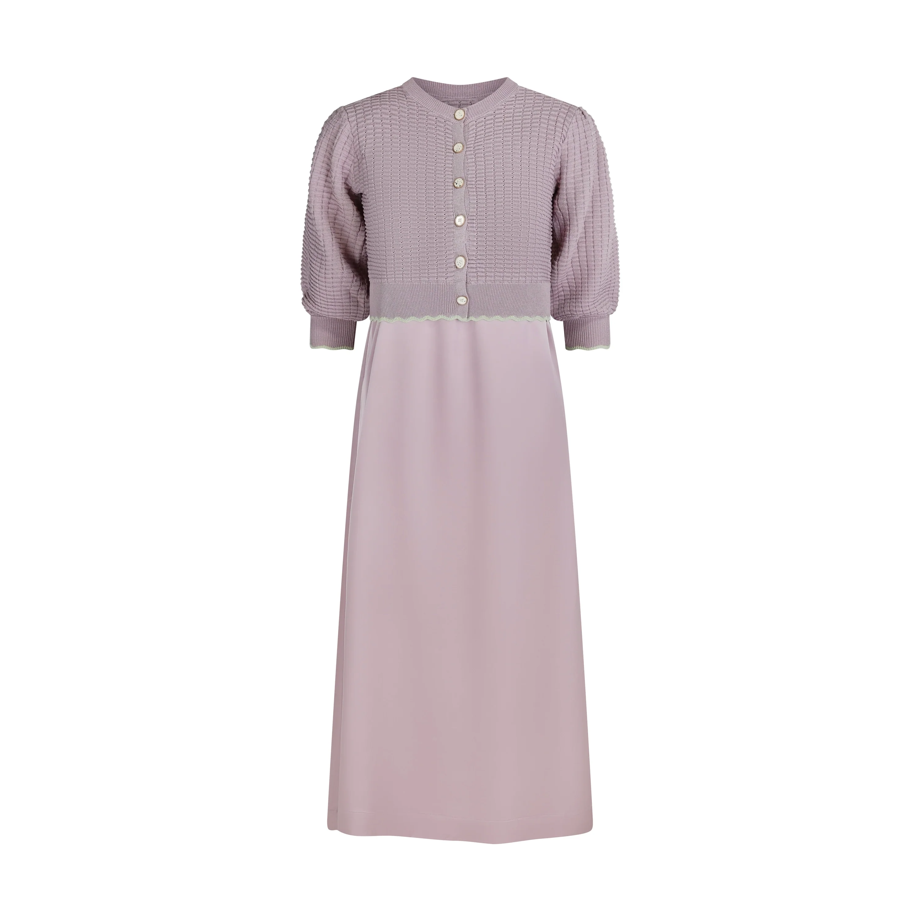 Pashmini Lavender Abigail Scalloped Cardigan Maxi