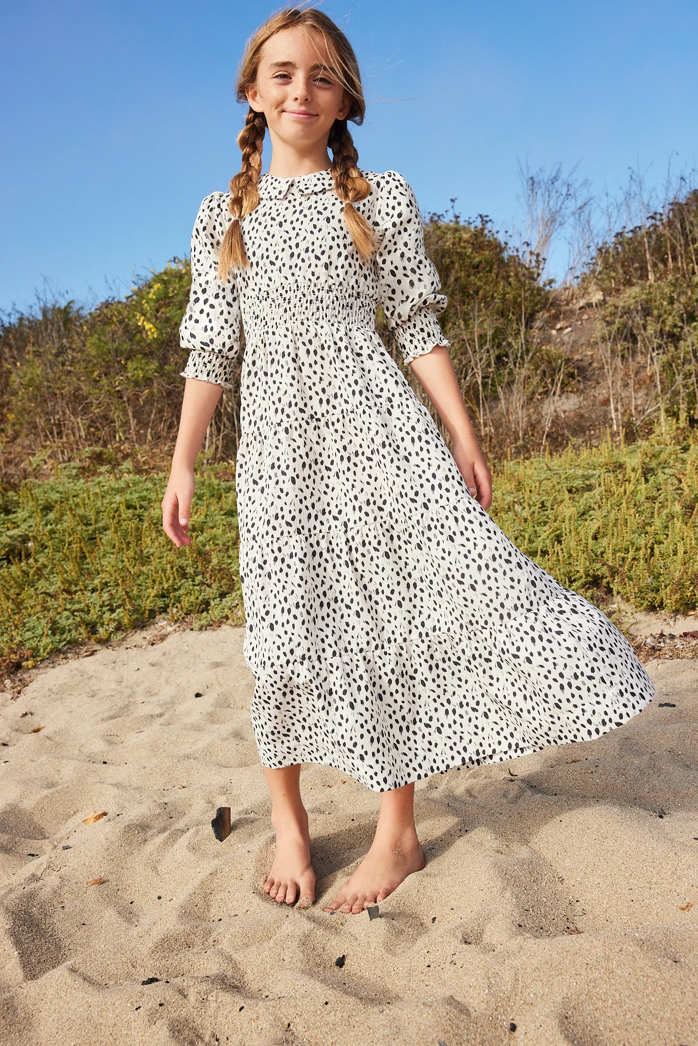 Pashmini Spotted Riley Smocked Waist Maxi - Image 2