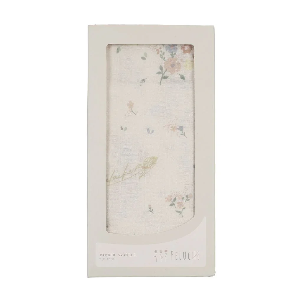 Peluche Gingham Floral Uni Bamboo Swaddle