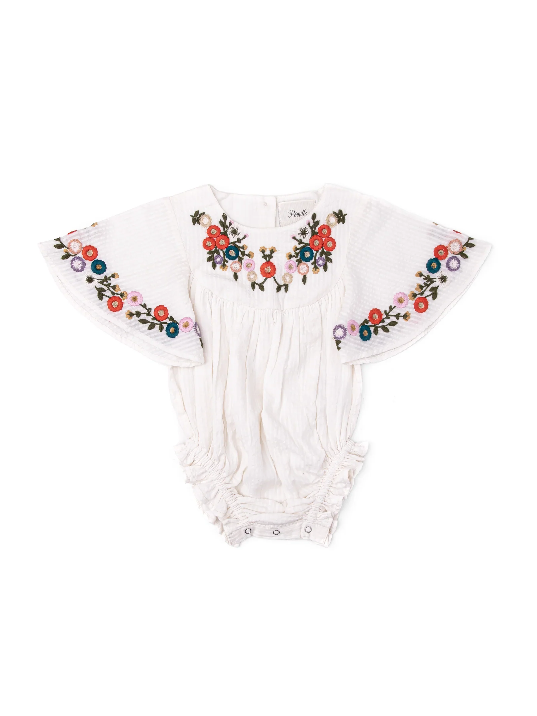 Pernille Christina Baby Ivory Embroidered Romper