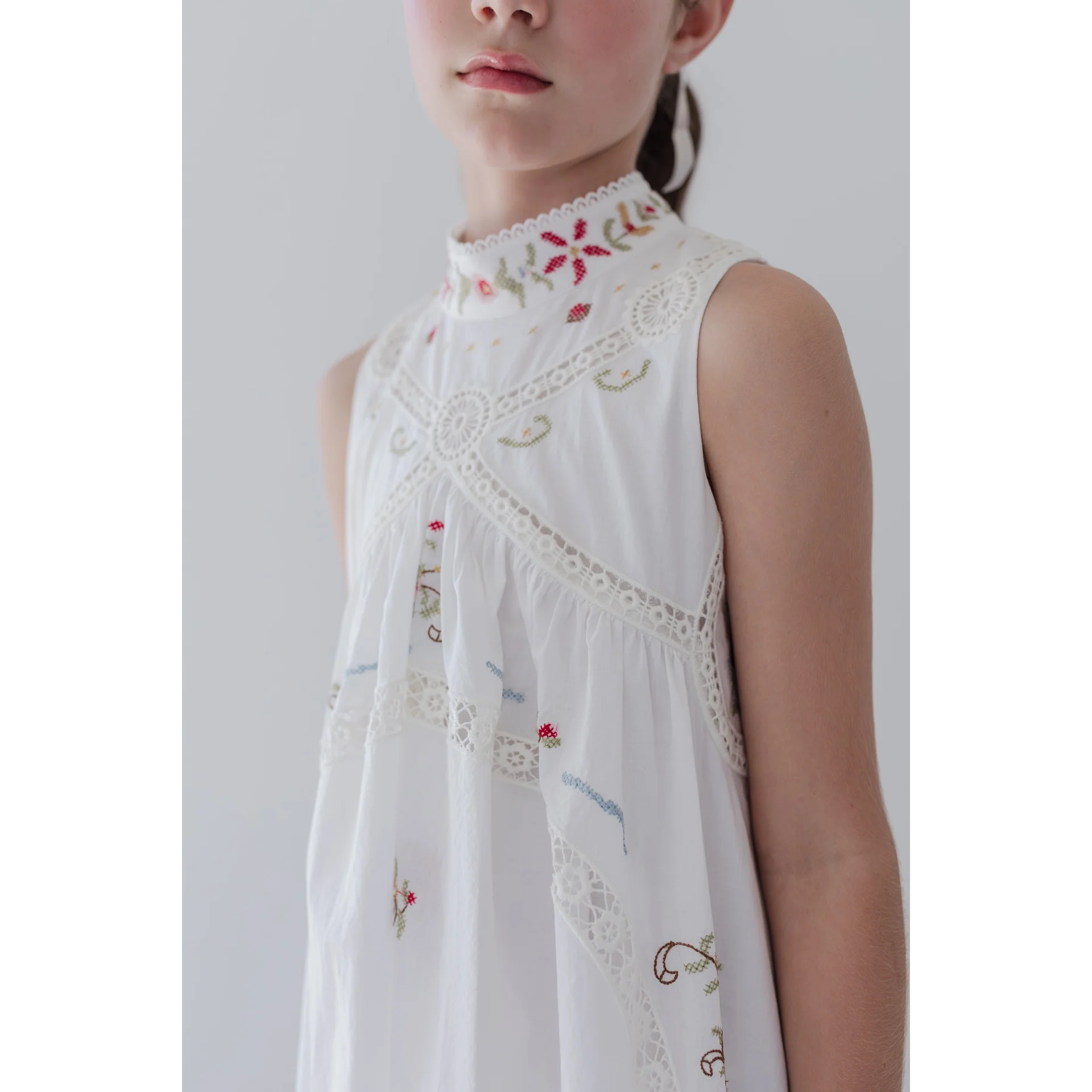 Petite Amalie Cross Stitch Sleeveless Dress - Image 2
