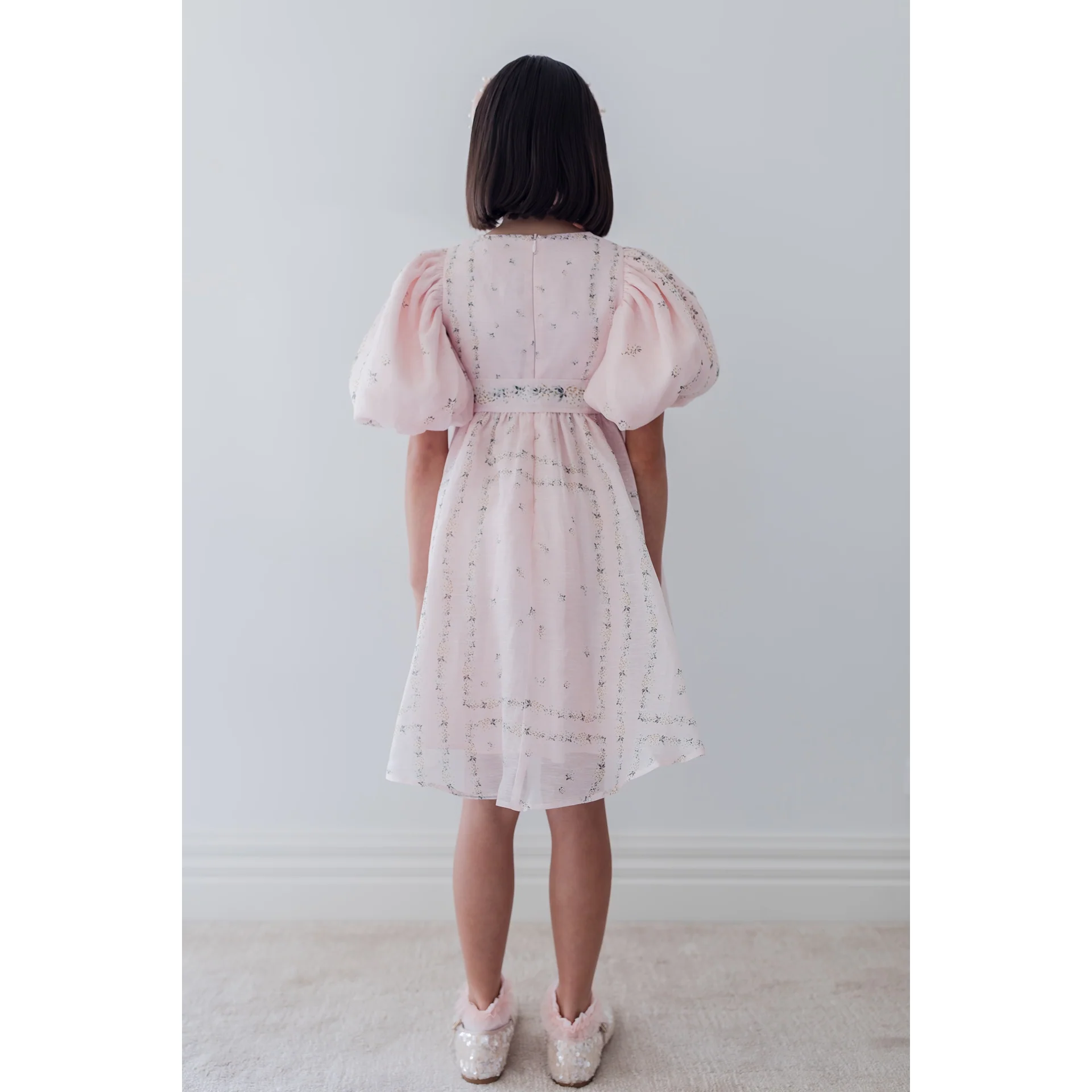 Petite Amalie Delicate Border Print Silk Linen Dress - Image 2