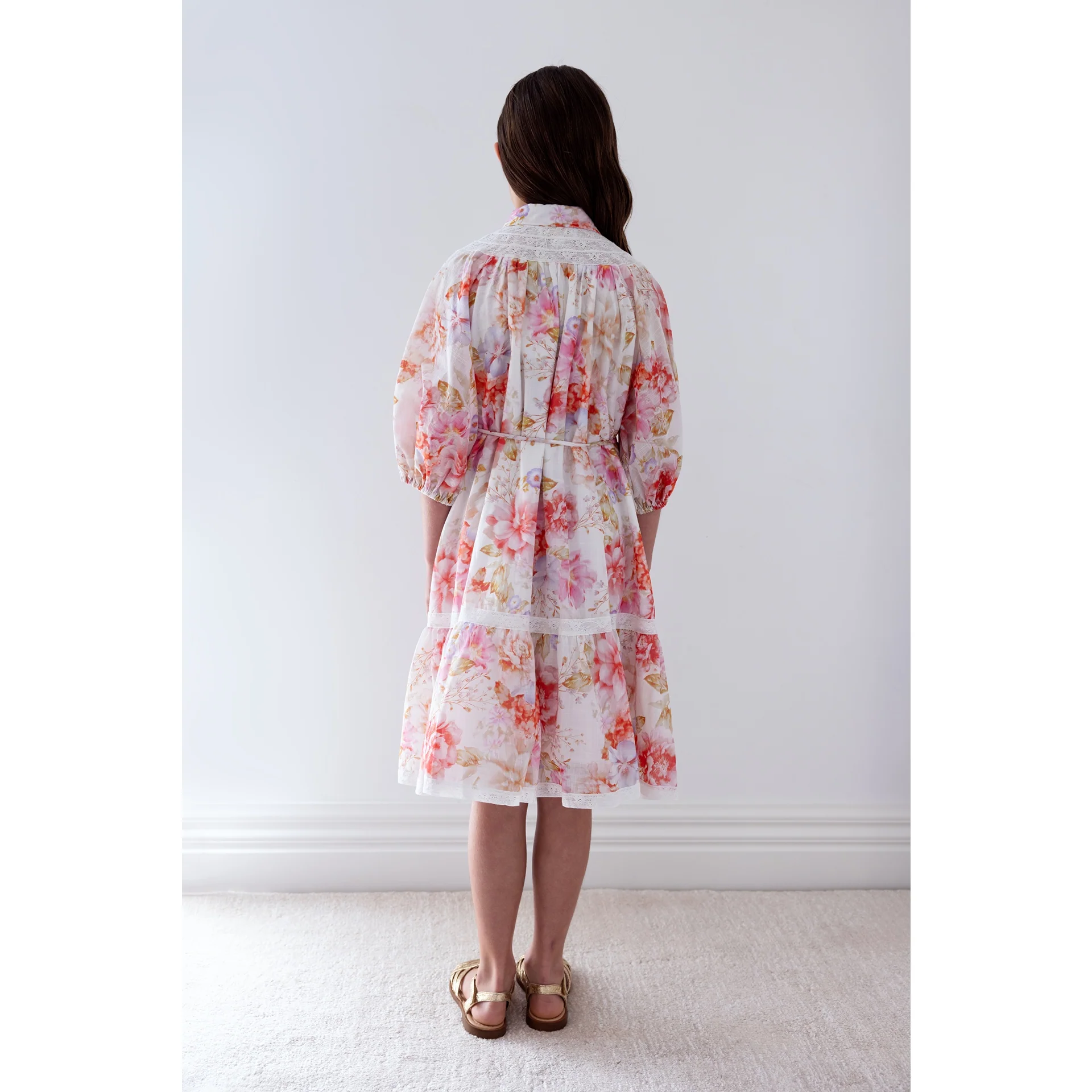 Petite Amalie Delicate Bouquet Dress With Lace Yoke (1493) - Image 2