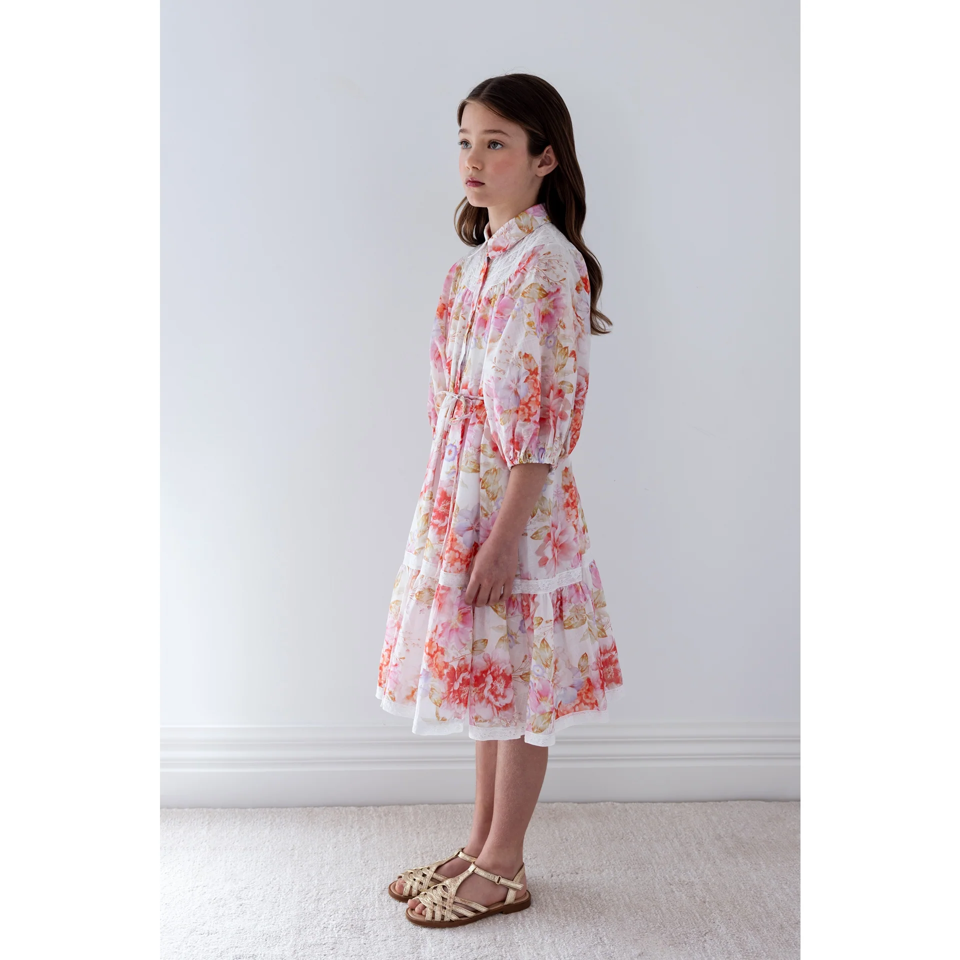 Petite Amalie Delicate Bouquet Dress With Lace Yoke (1493) - Image 4
