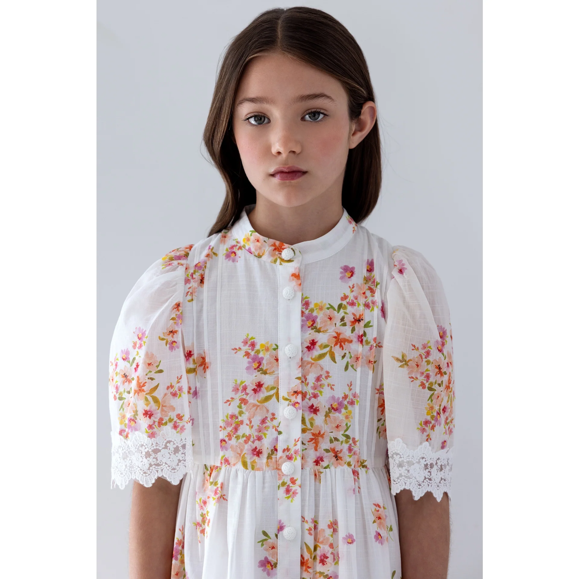 Petite Amalie Ditsy Floral Lace Shirt Dress - Image 3