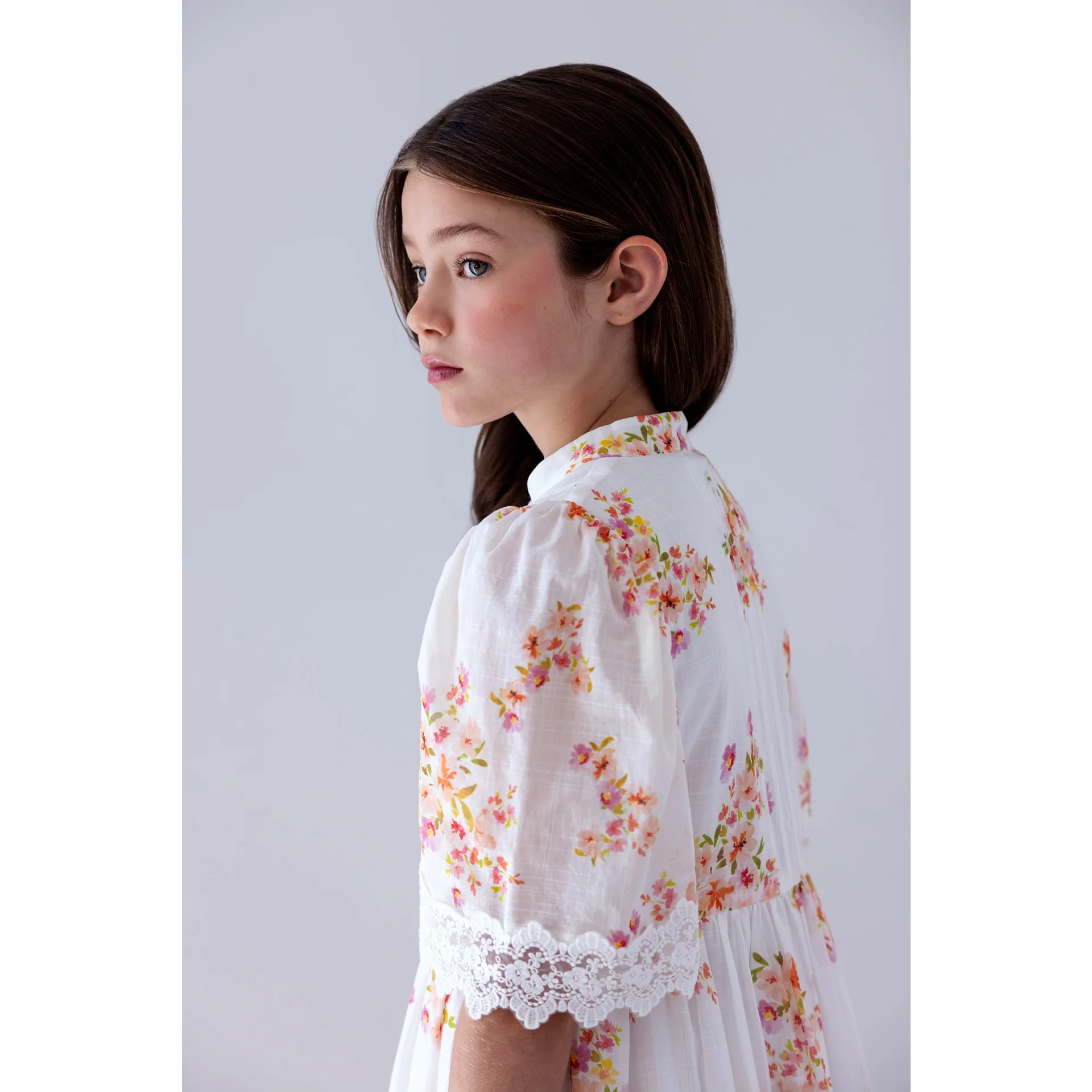 Petite Amalie Ditsy Floral Lace Shirt Dress - Image 4
