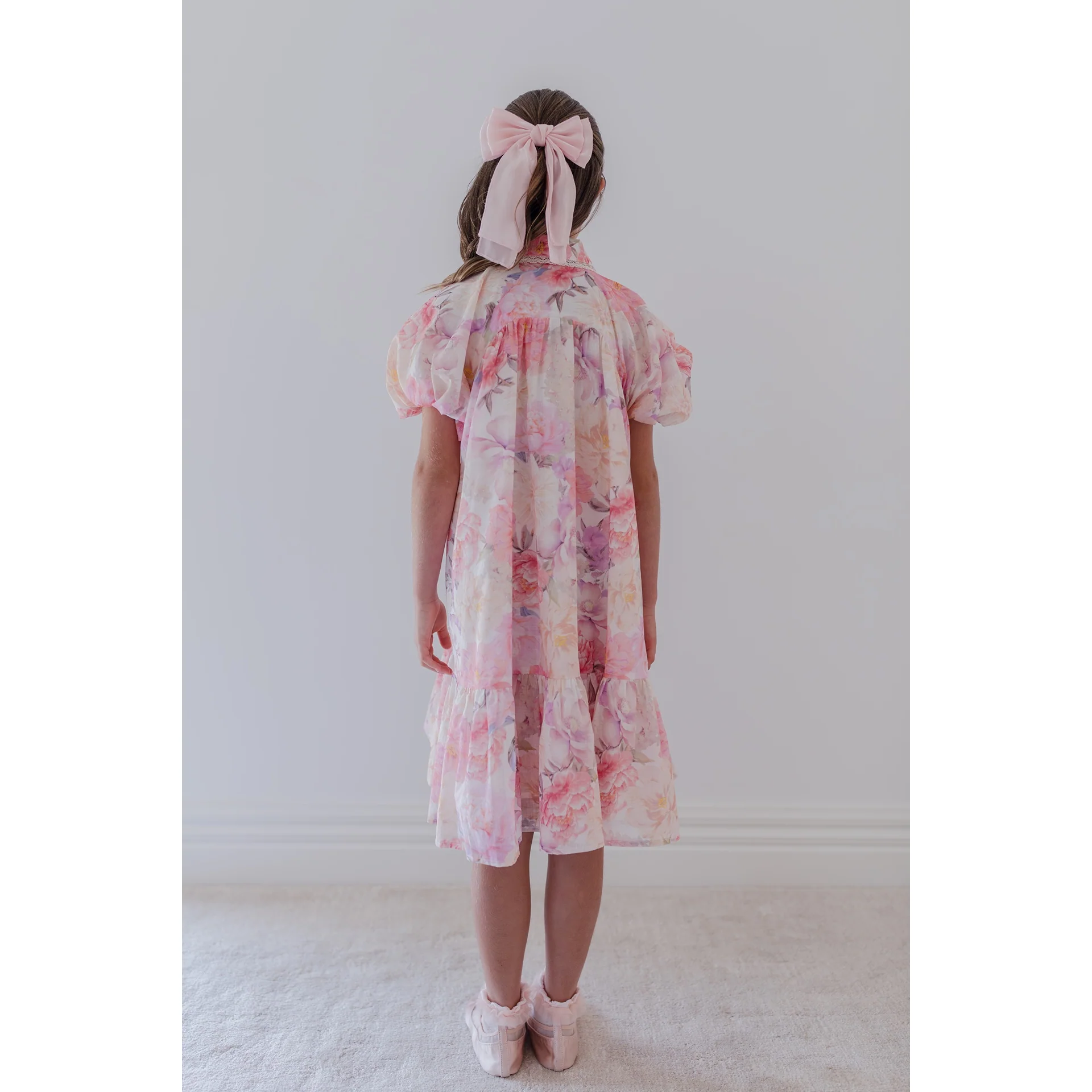 Petite Amalie Elbow Slv Dahlia Print Shirt Dress (1392 ELBOW) - Image 2