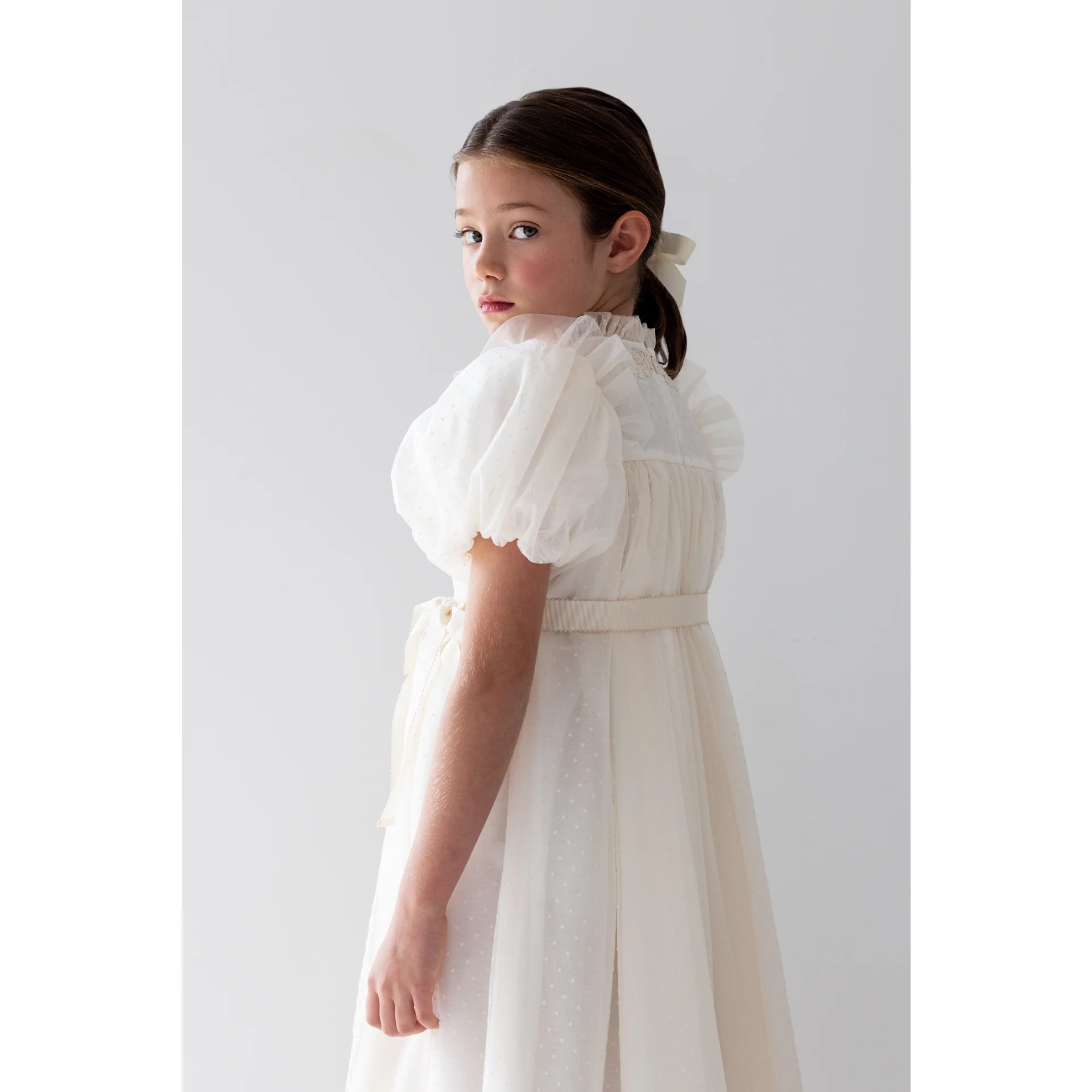 Petite Amalie Elbow Slv Vintage Doily Lace Tulle Dress - Image 4