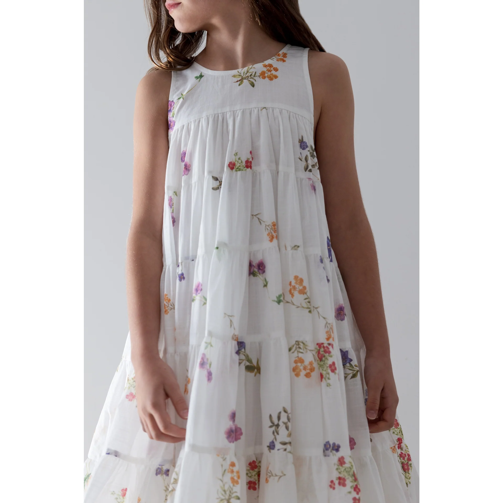 Petite Amalie Floral Sketch Print Sleeveless Dress (1448B) - Image 2