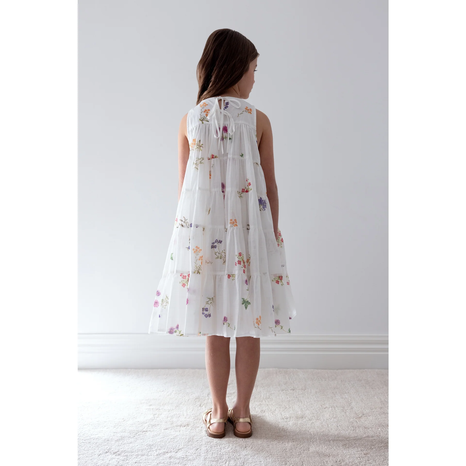 Petite Amalie Floral Sketch Print Sleeveless Dress (1448B) - Image 3