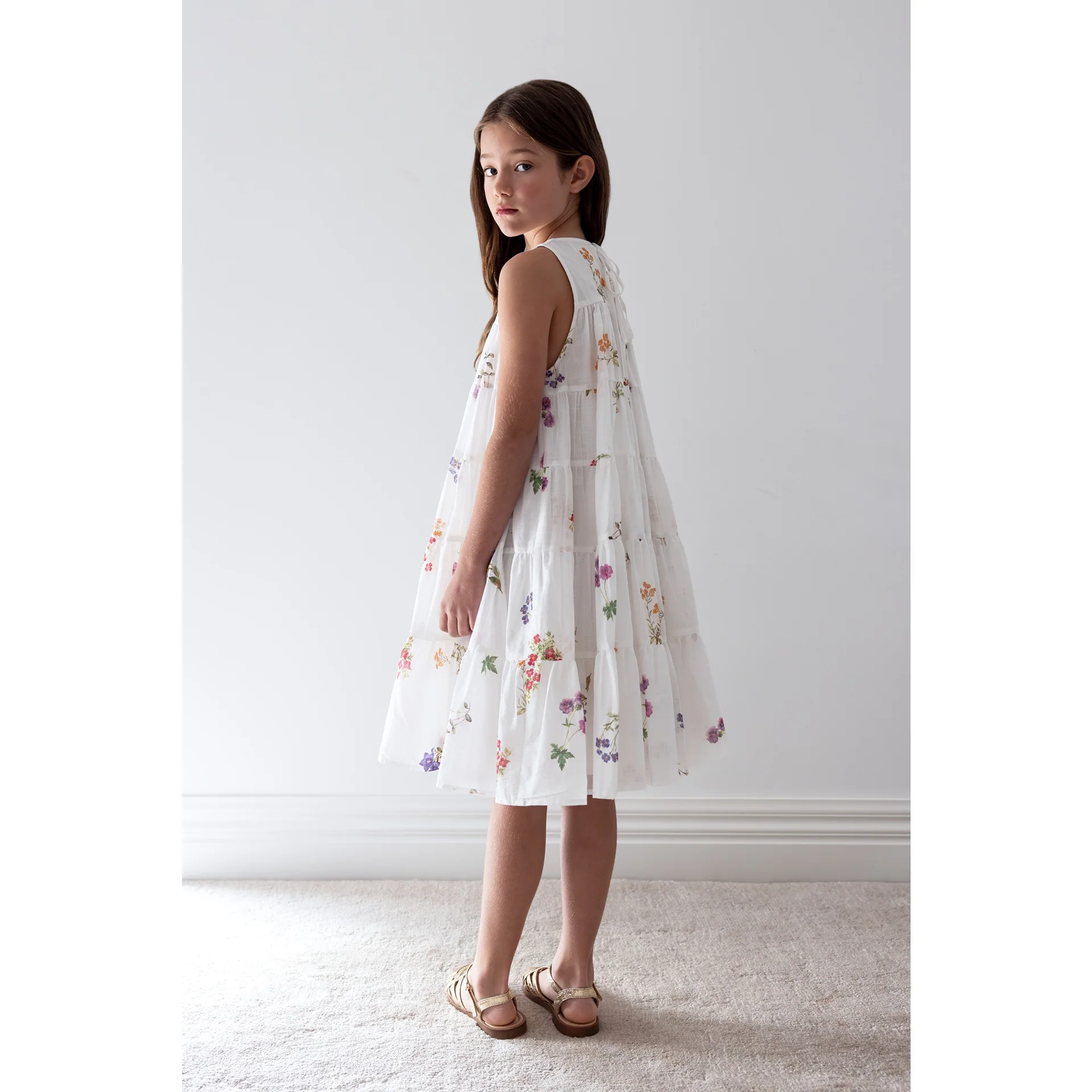 Petite Amalie Floral Sketch Print Sleeveless Dress (1448B) - Image 4