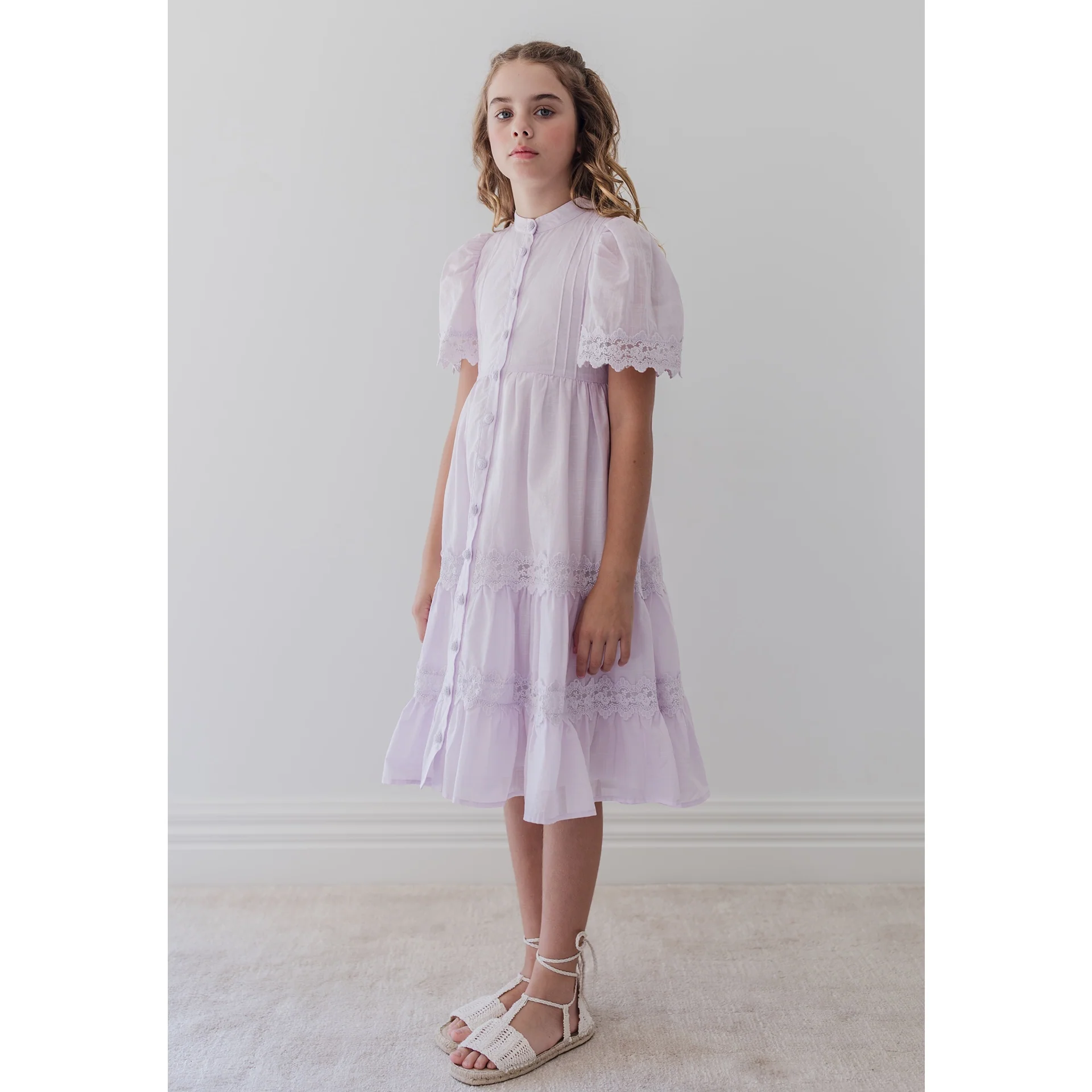 Petite Amalie Lilac Lace Shirt Dress (1428) - Image 2