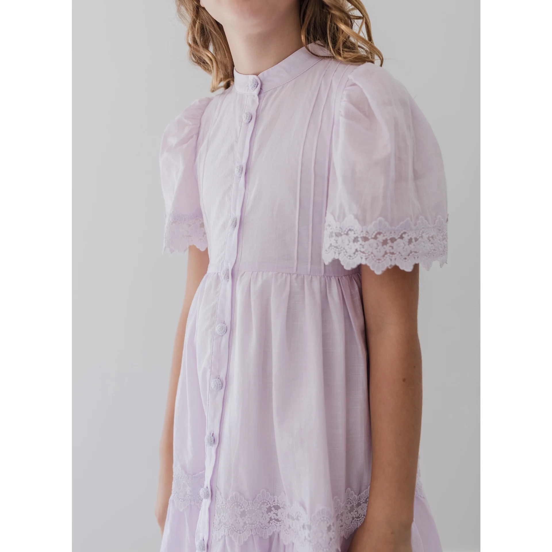 Petite Amalie Lilac Lace Shirt Dress (1428) - Image 3