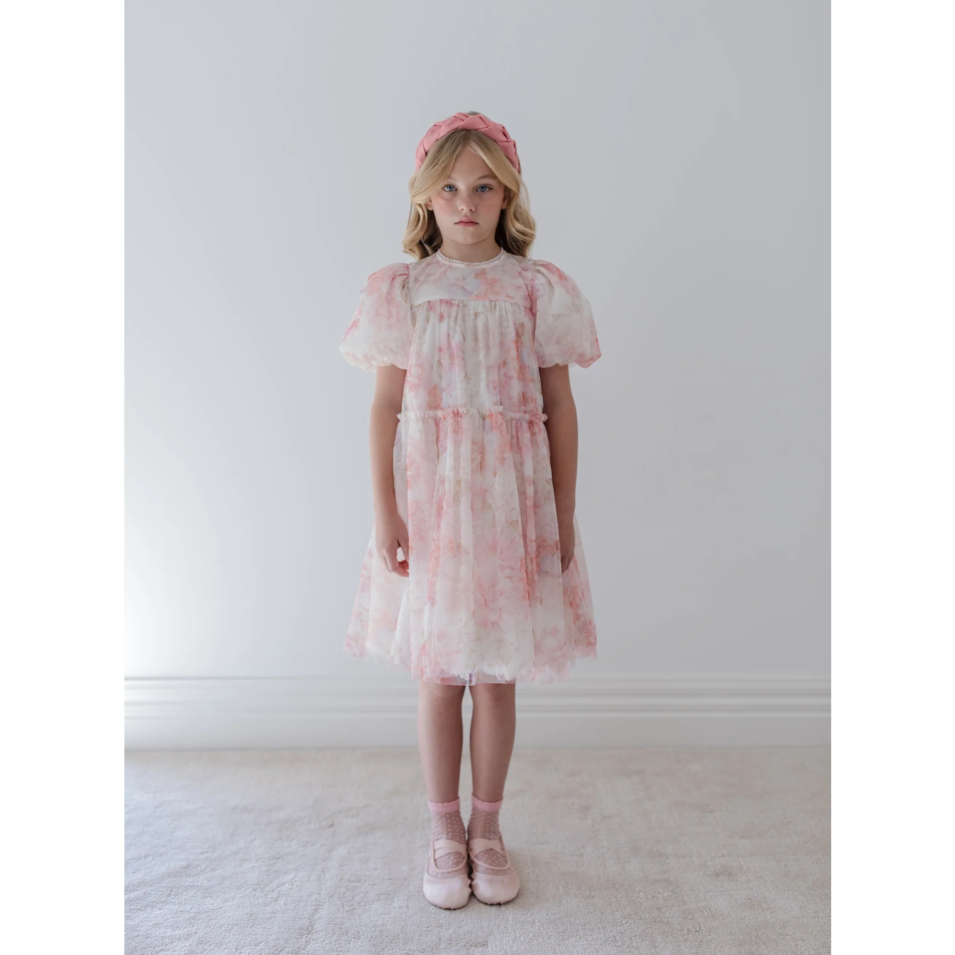 Petite Amalie S/S Delicate Bouquet Tulle Dress (1376)