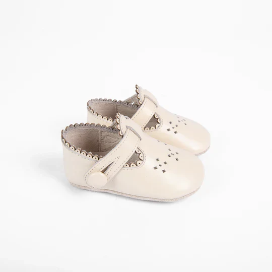 Petite Rose Bella Ivory Baby Shoes (Soft Sole)