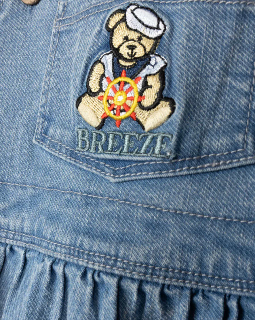 Phil and Phoebe Denim Teddy Bear Detailed Romper - Image 2