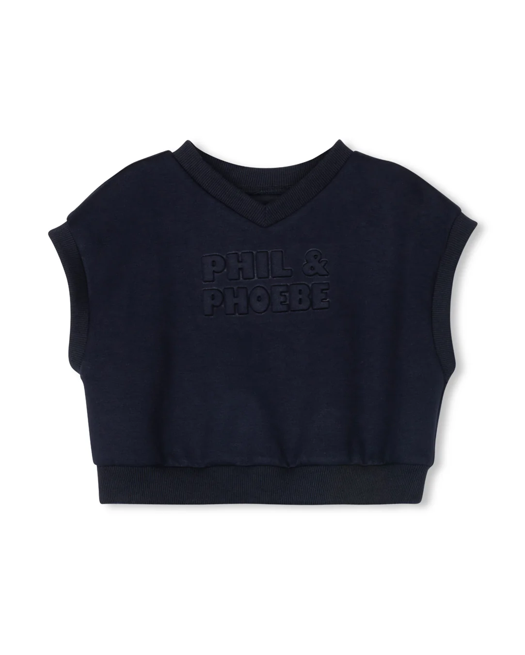 Phil and Phoebe Navy Davis Embossed Vest