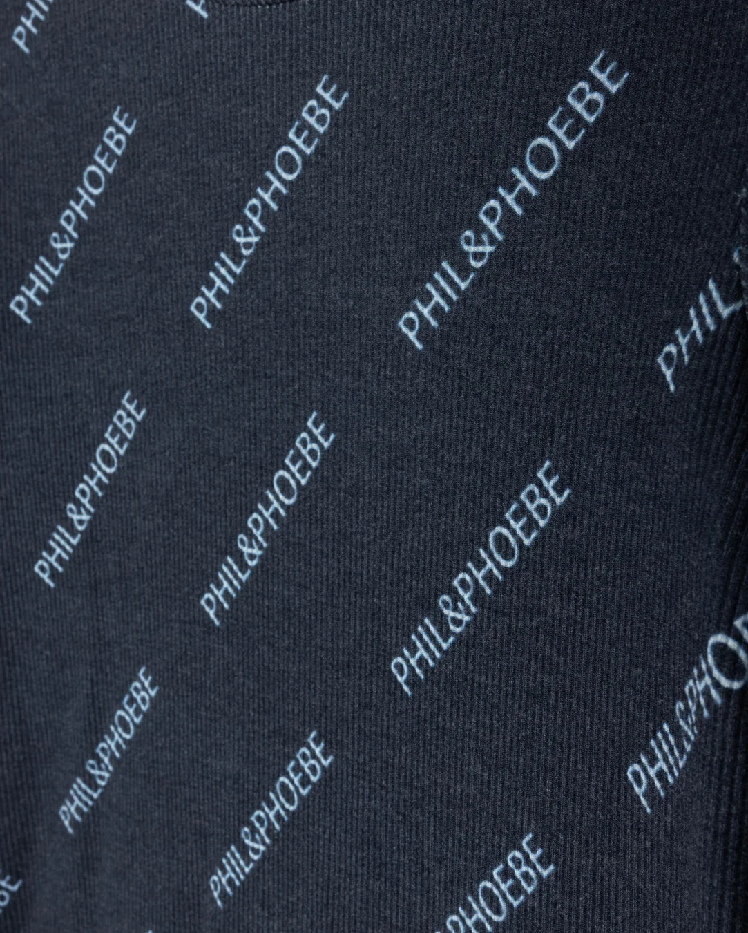 Phil and Phoebe Navy Logo Printed Turtlneck - Image 2