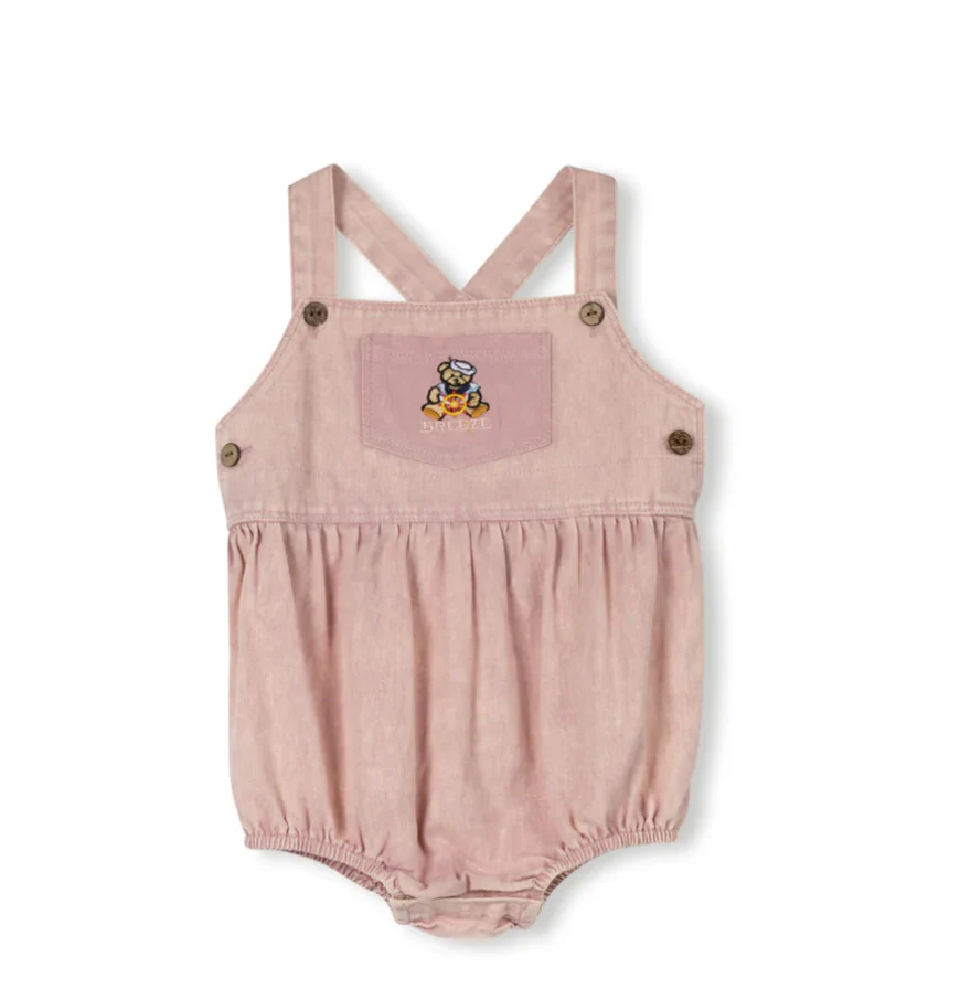 Phil and Phoebe Pink Teddy Bear Detailed Romper
