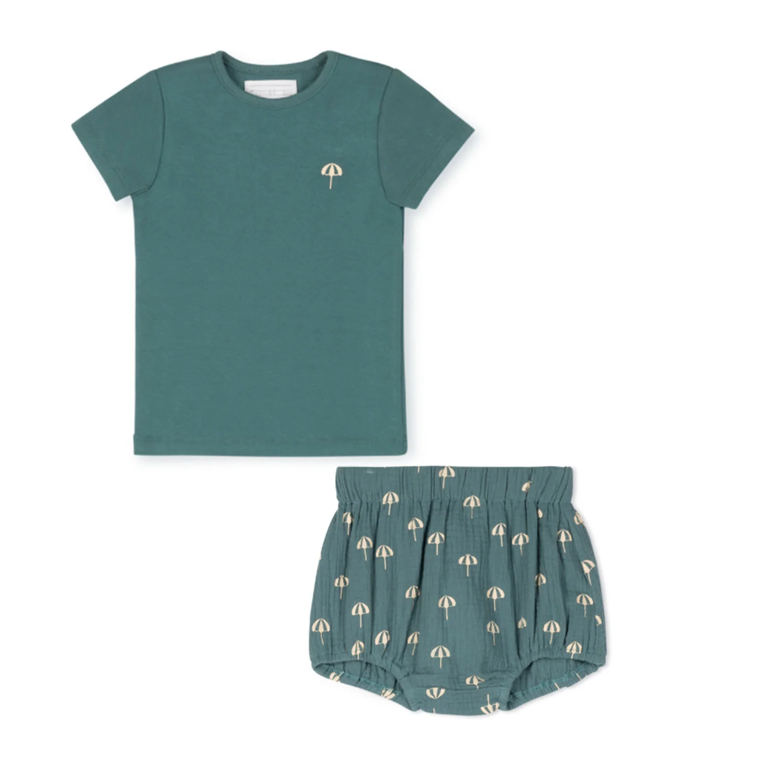 Phil and Phoebe Teal Umbrella Sketch Tee - Image 2