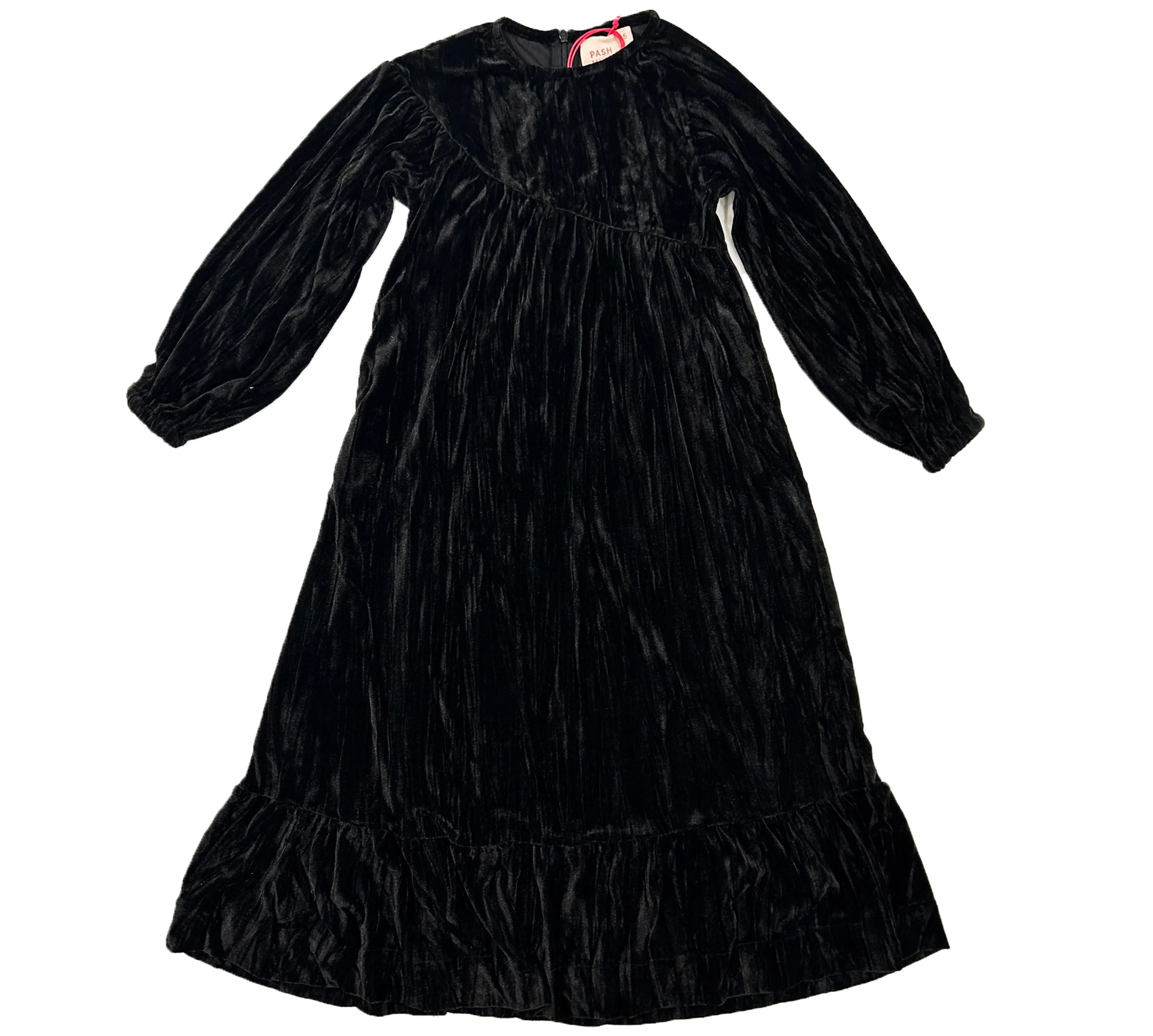 Pashmini Black Chloe Crushed Velvet Maxi - Image 3