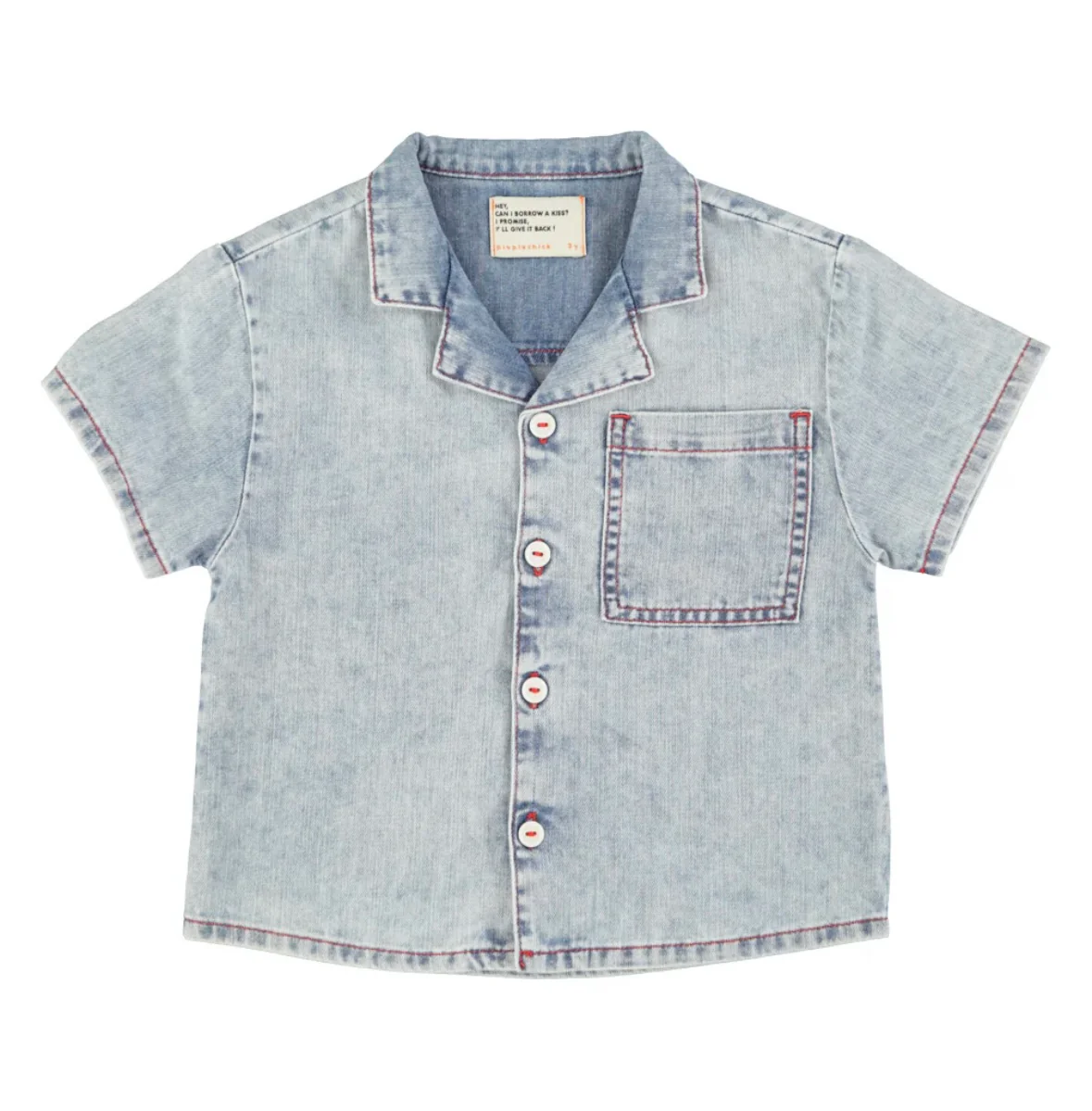 Piupiuchick Blue Light Denim Hawaiian Shirt