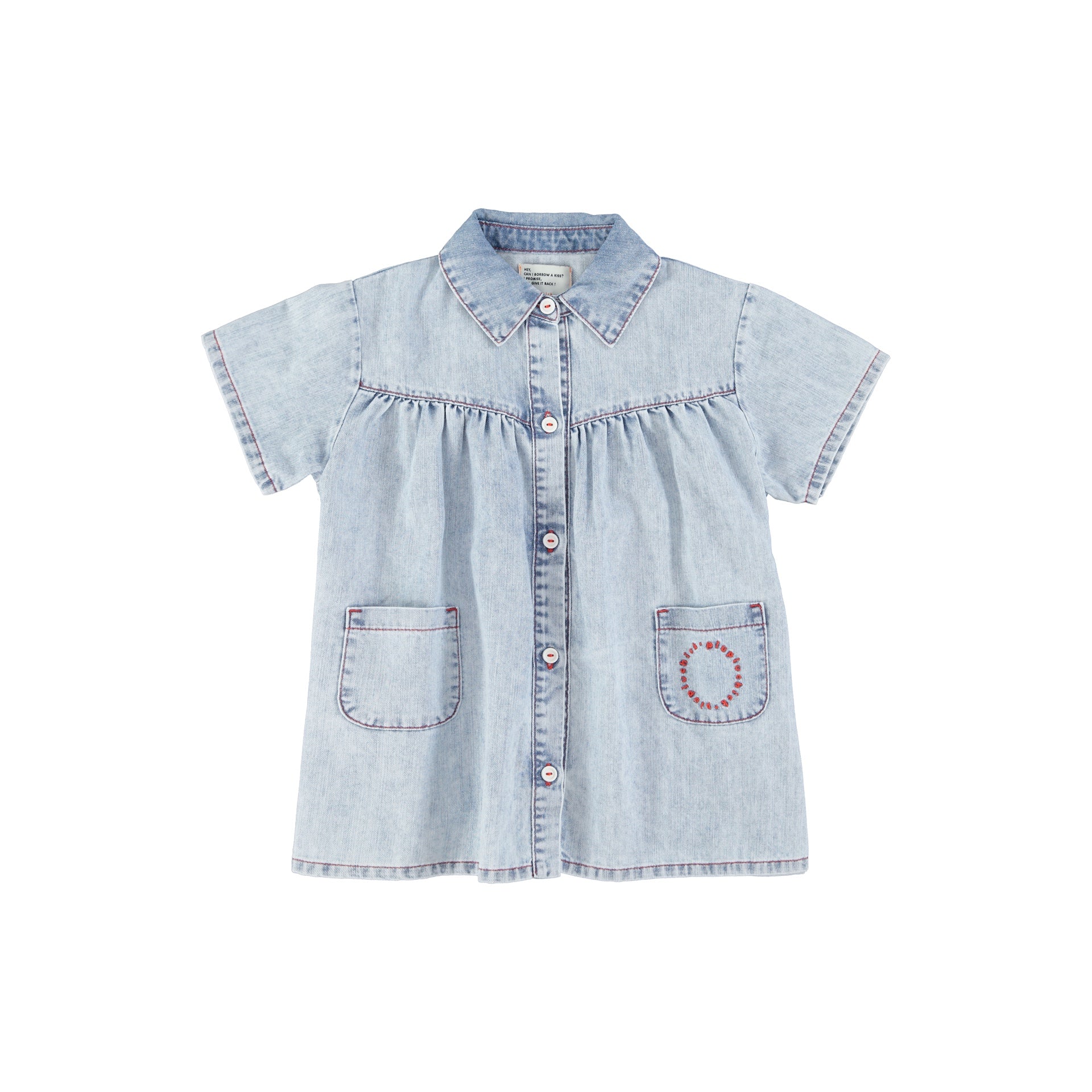 Piupiuchick Blue Light Denim Knee Length Dress