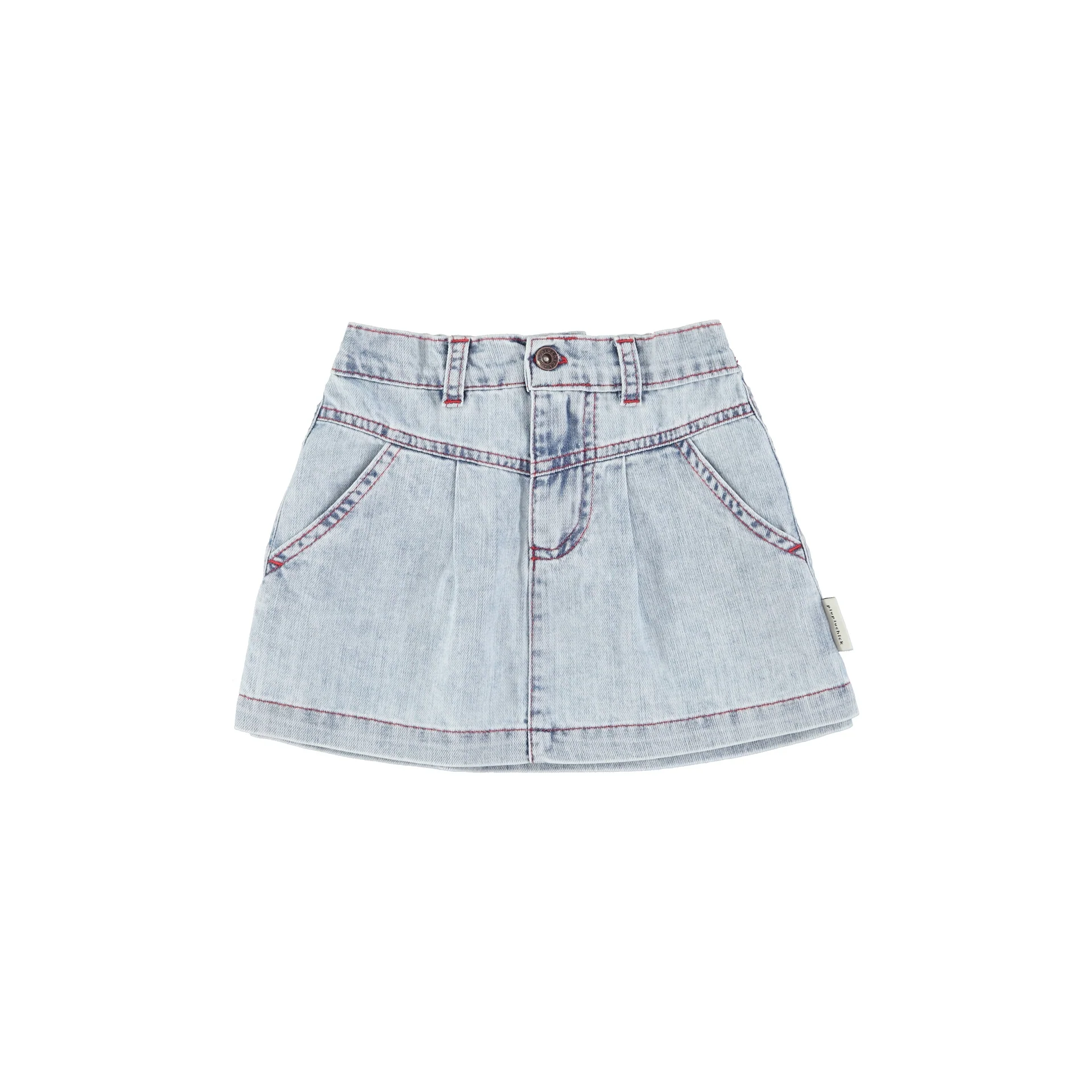 Piupiuchick Blue Light Denim Short Skirt