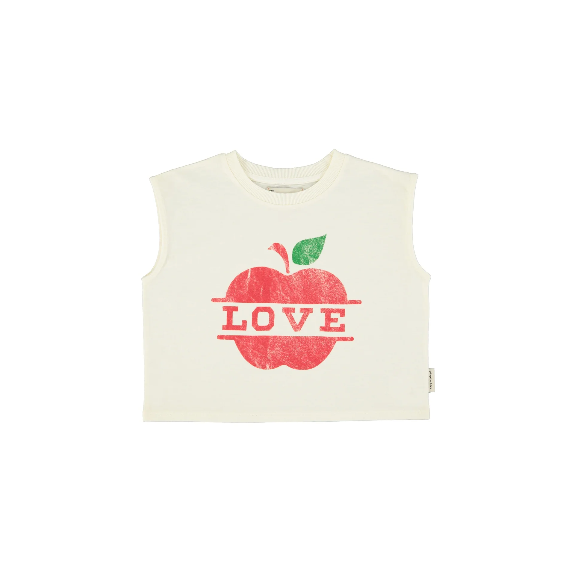 Piupiuchick Ecru W/ Apple Print Sleeveless T´Shirt - Image 3