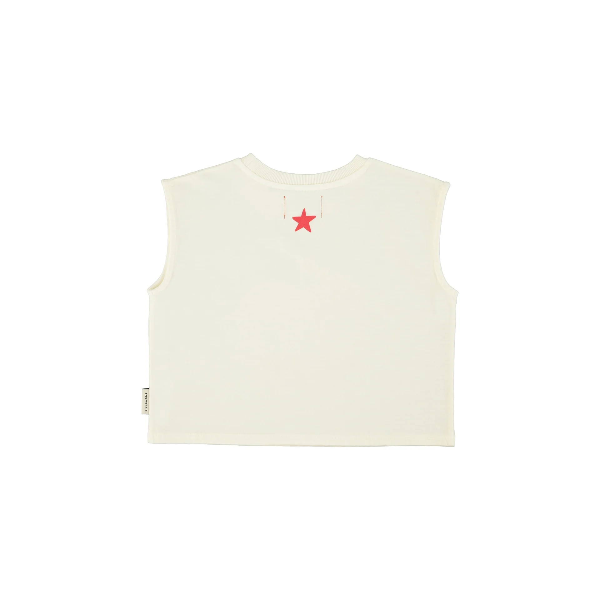 Piupiuchick Ecru W/ Apple Print Sleeveless T´Shirt - Image 4