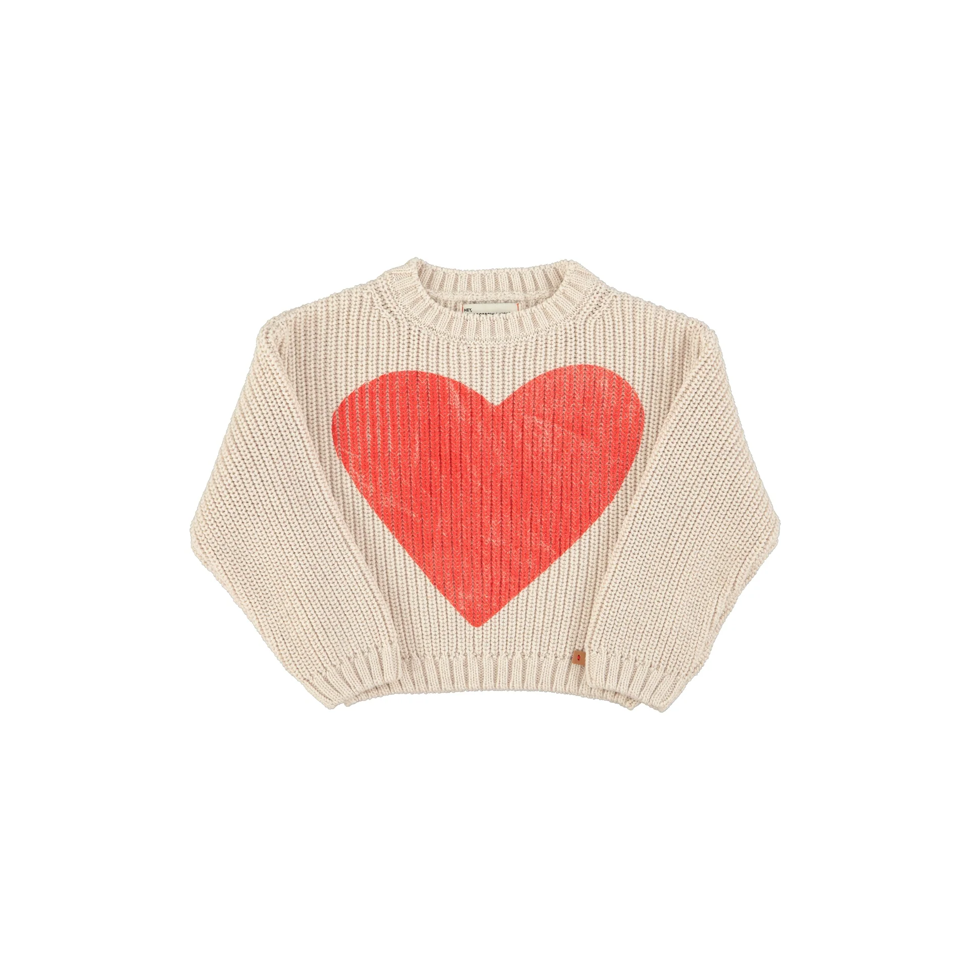 Piupiuchick Ecru W/ Red Heart Print Knitted Sweater - Image 3