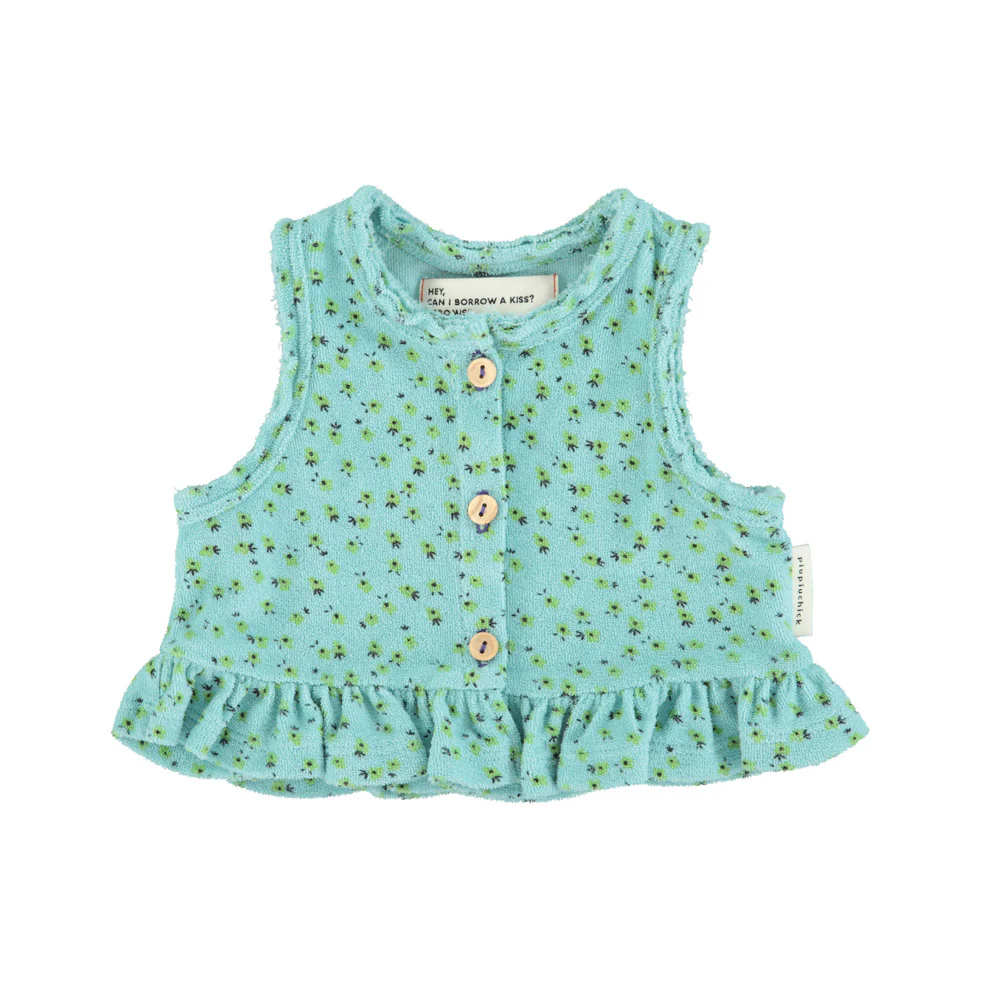 Piupiuchick Light Blue w/ Yellow Flowers Top