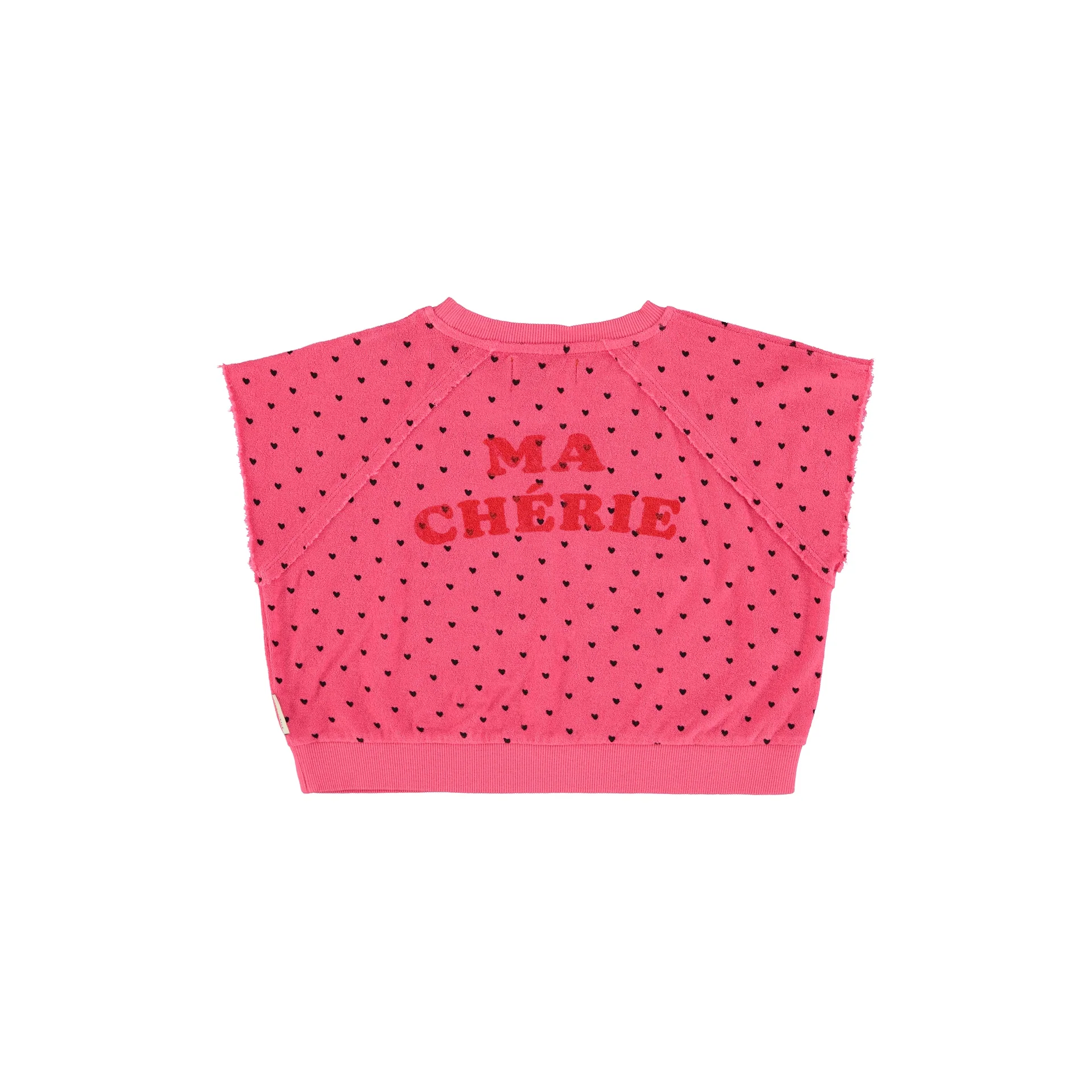 Piupiuchick Pink W/ Cherry Print Sleeveless Sweatshirt - Image 2