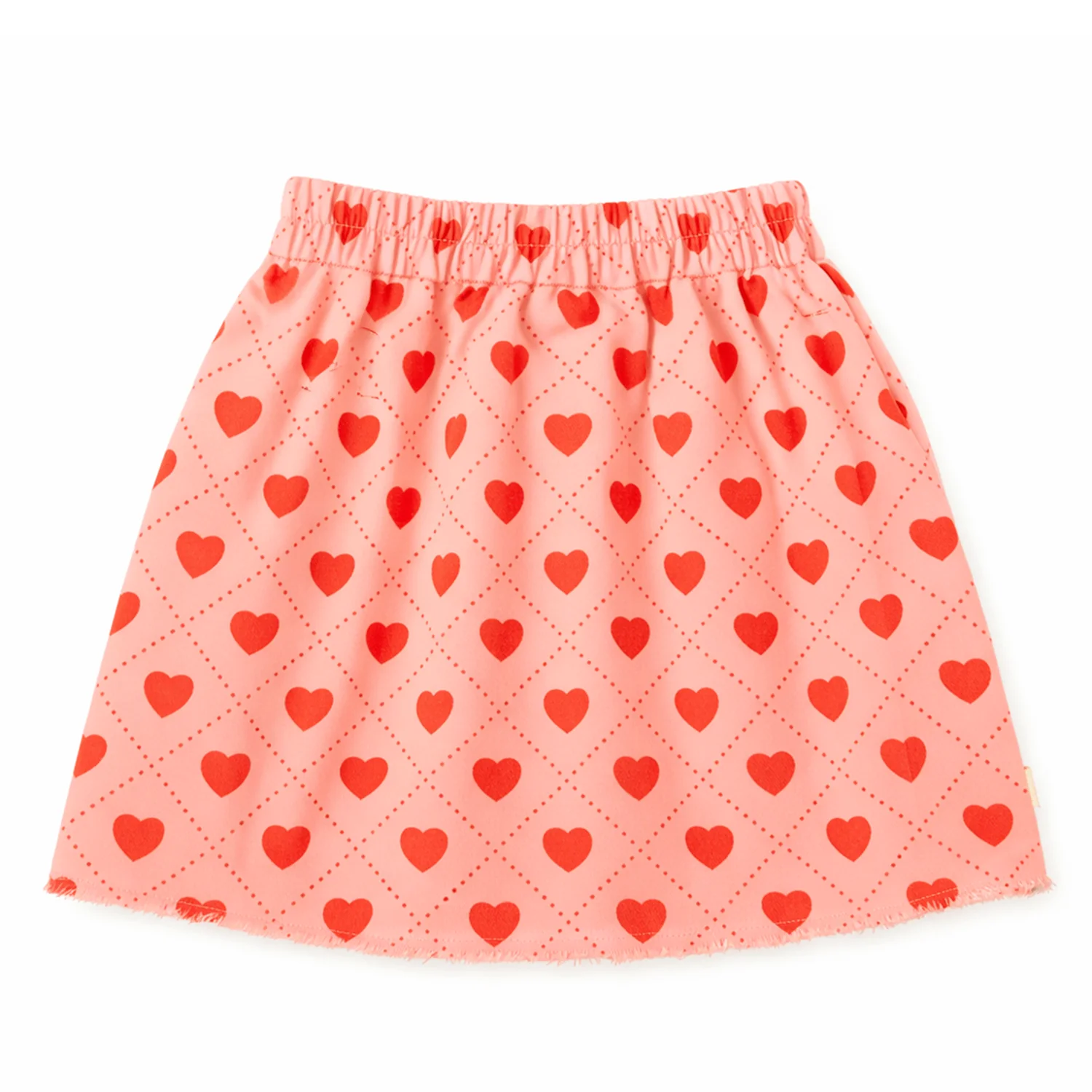 Piupiuchick Pink W/ Red Hearts Allover Short Skirt